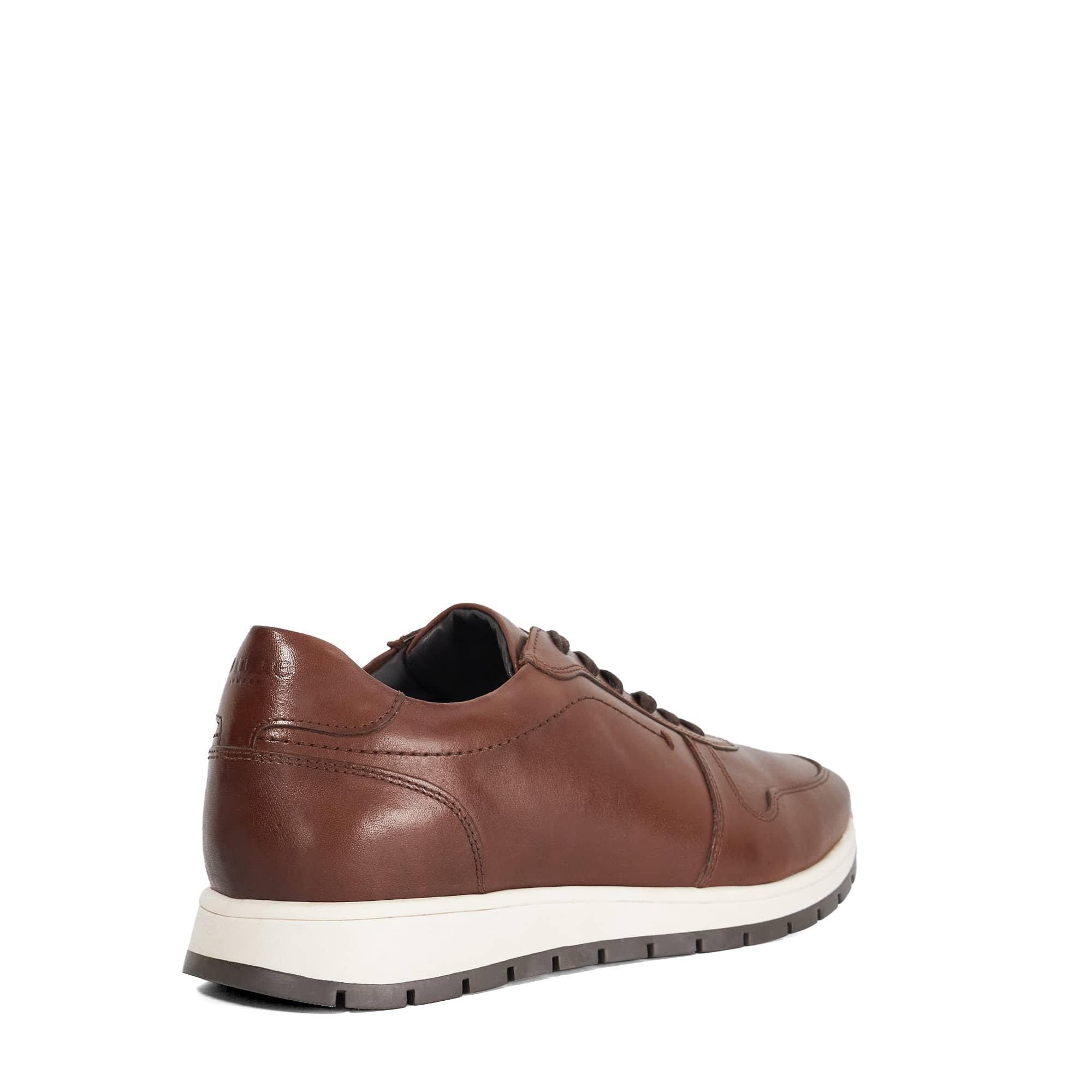 Marron Cuir - Dune London - Men's Tris Low-Top Trainers - 3