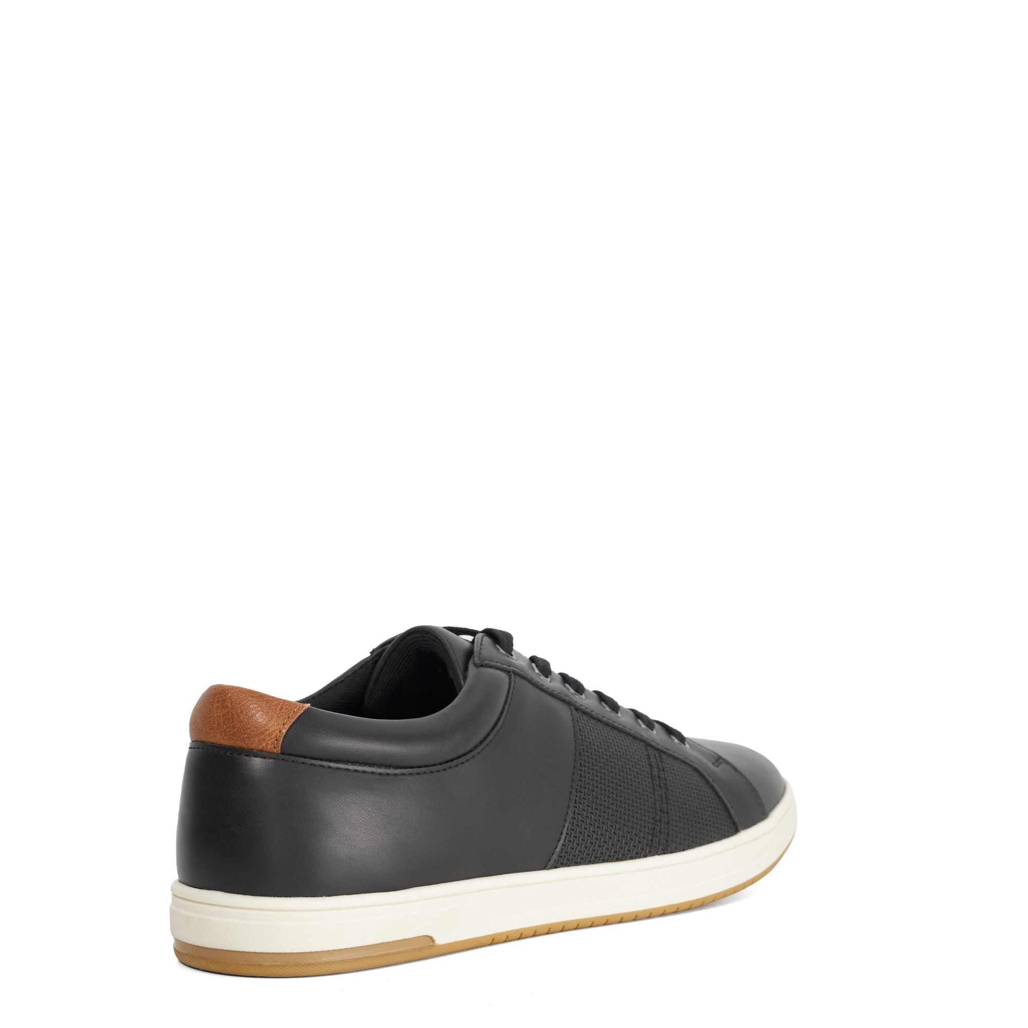 Black Synthetic - Dune London - Men's Trez Low-Top Trainers - 3