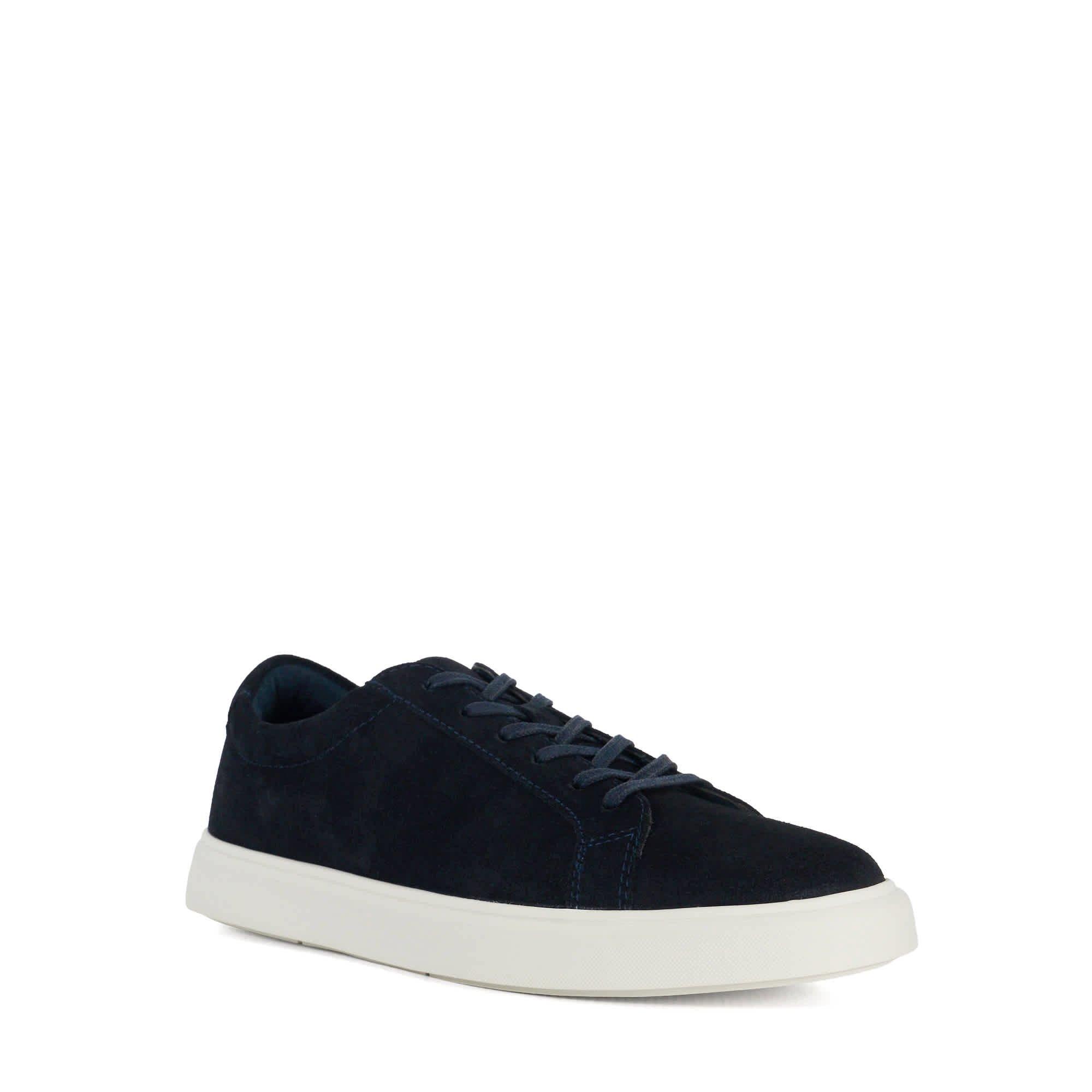Navy Suede - Dune London - Men's Tais Low-Top Trainers - 2