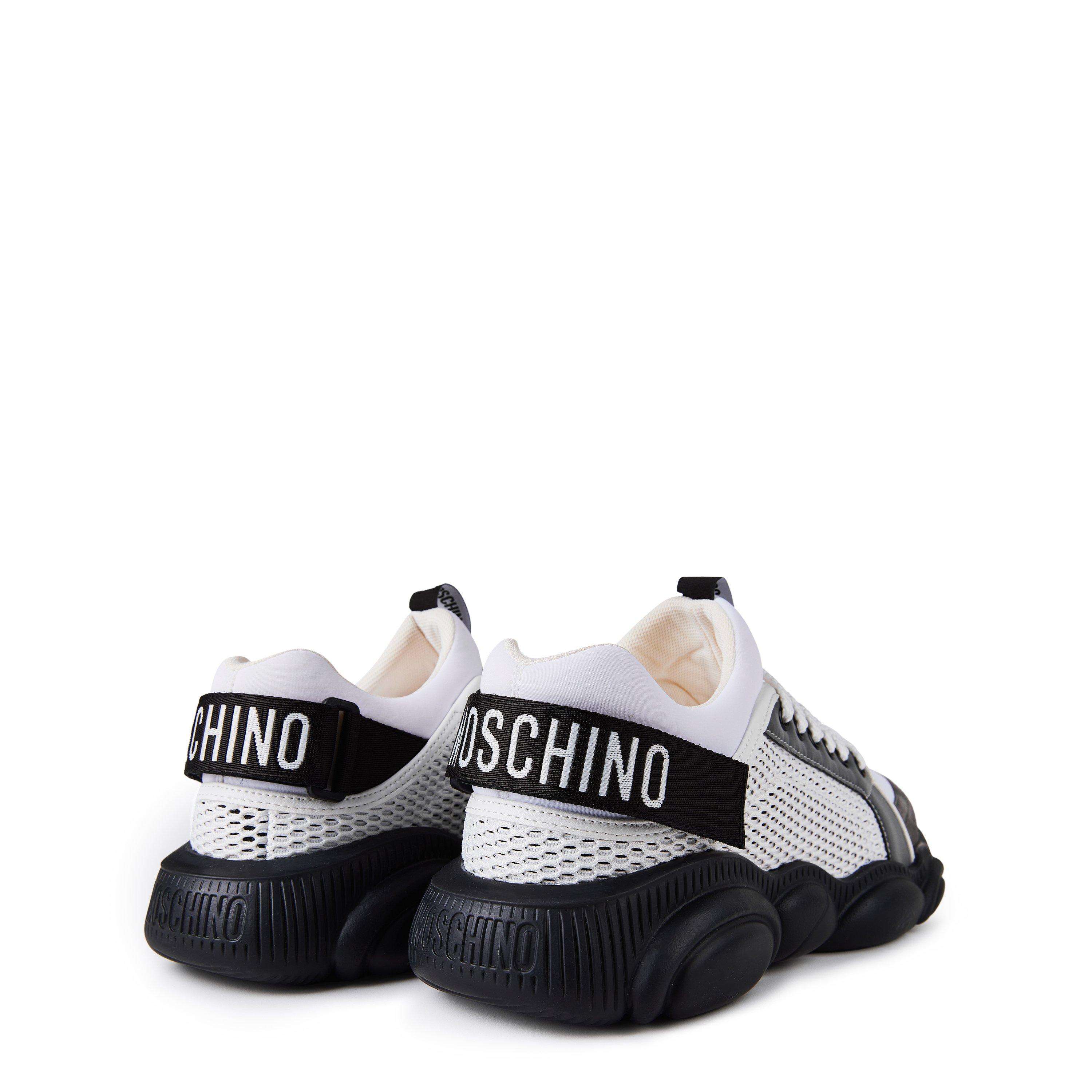 White/Grey - Moschino - Mesh Teddy Low Top Trainers - 5