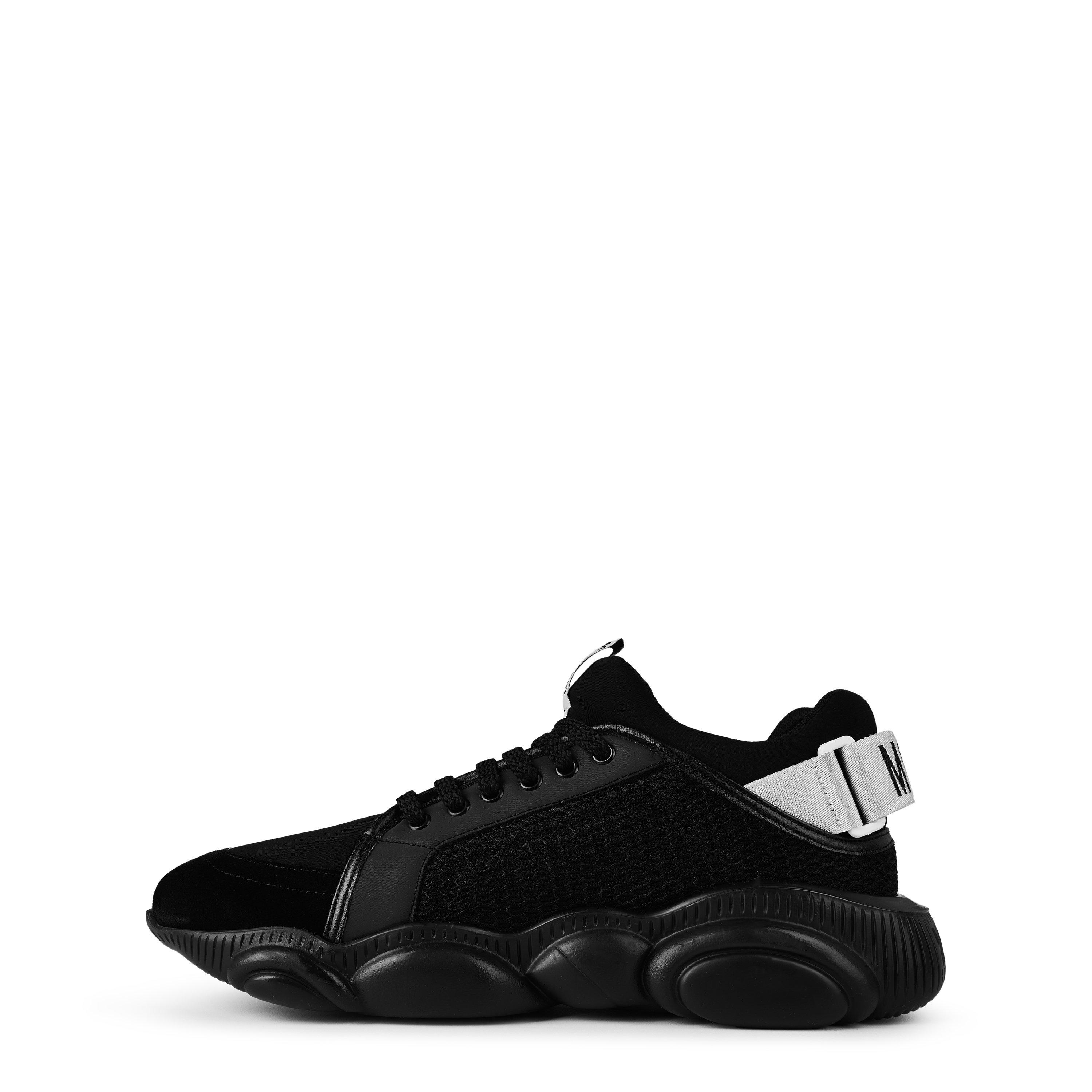 Black 00A - Moschino - Mesh Teddy Low Top Trainers - 3