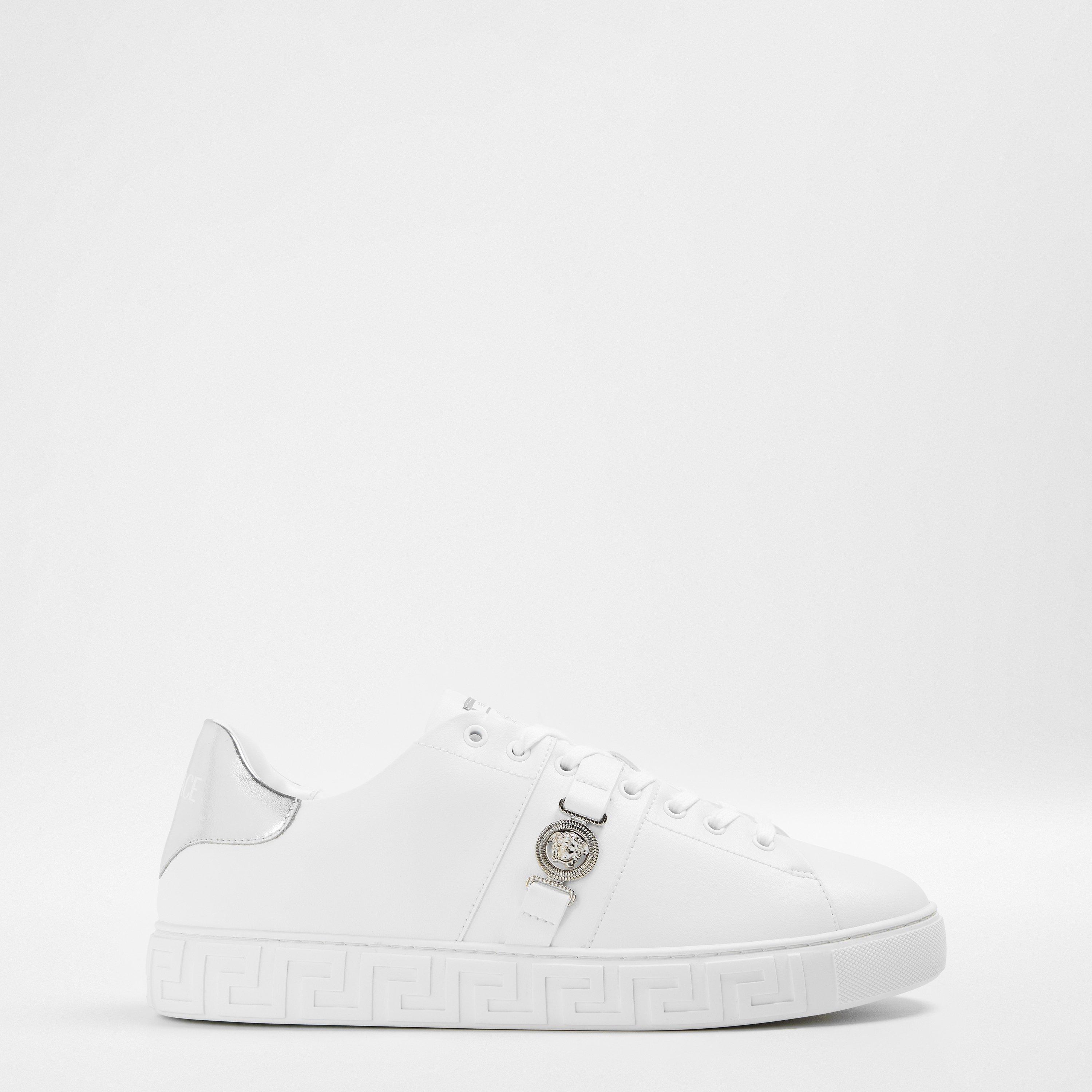 Versace Men's Low-Top Trainers - White/Silver - Size 7 (41)