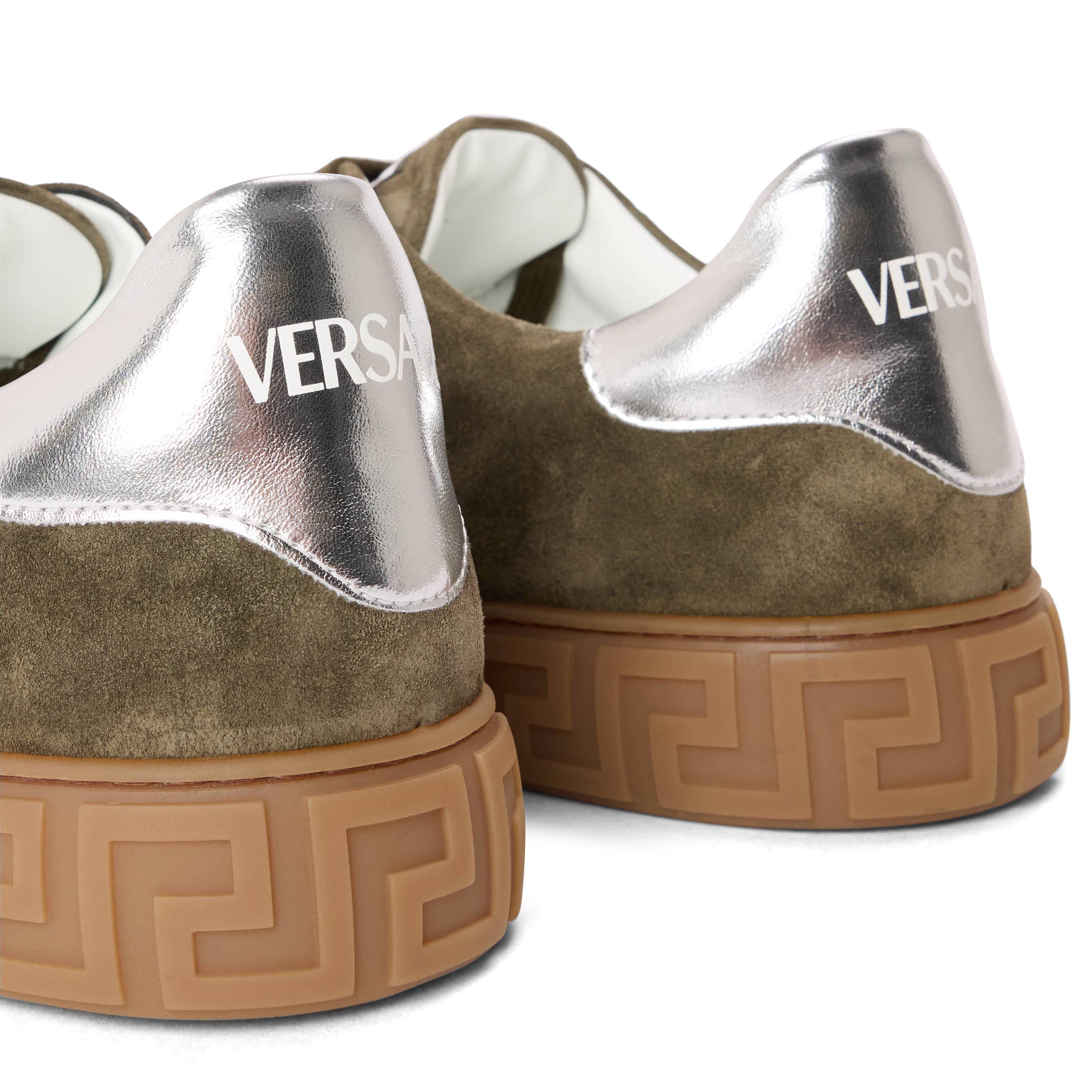 Khaki/Silver - Versace - Men's Low-Top Trainers - 3
