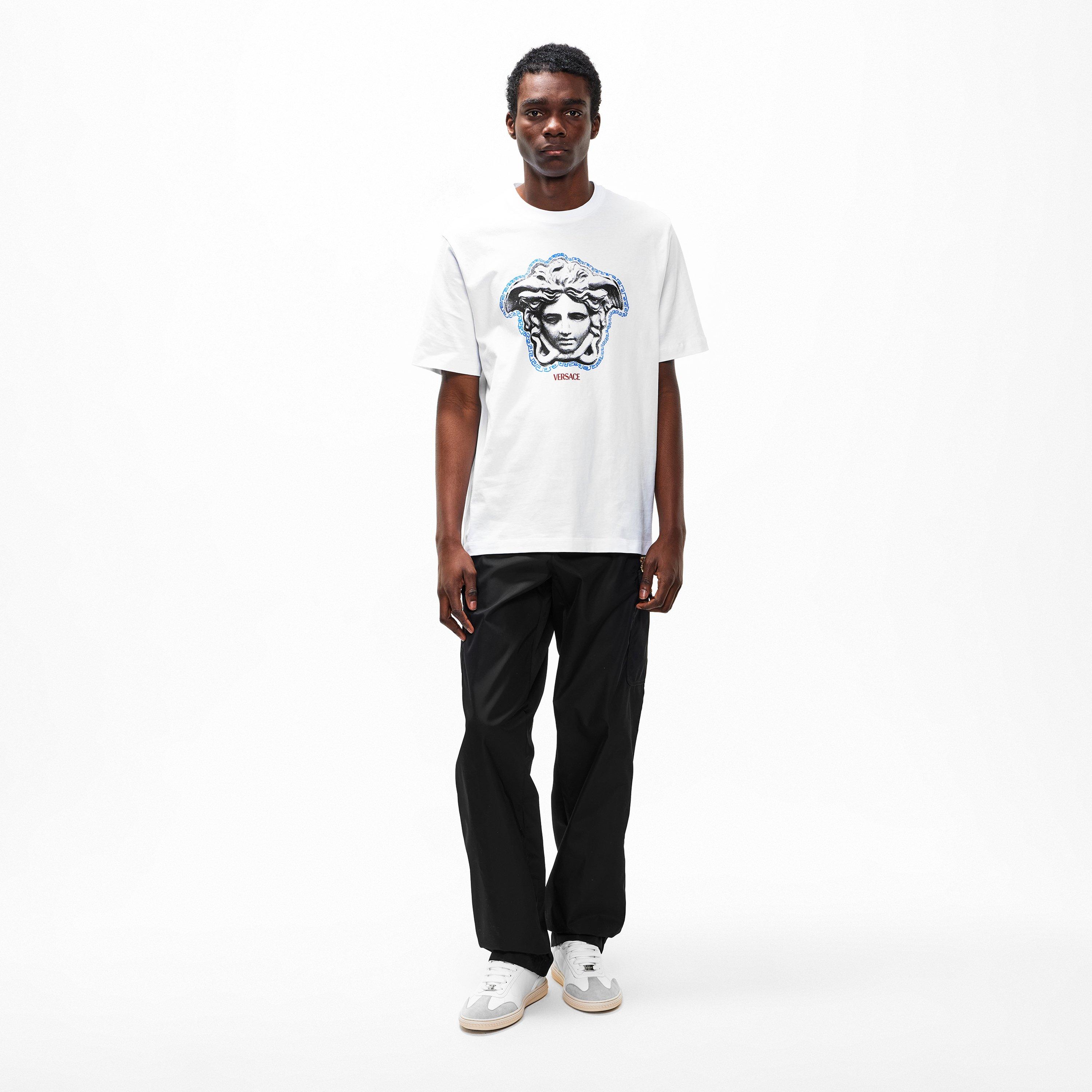 Grey/White - Versace - Men's Low-Top Trainers - 6