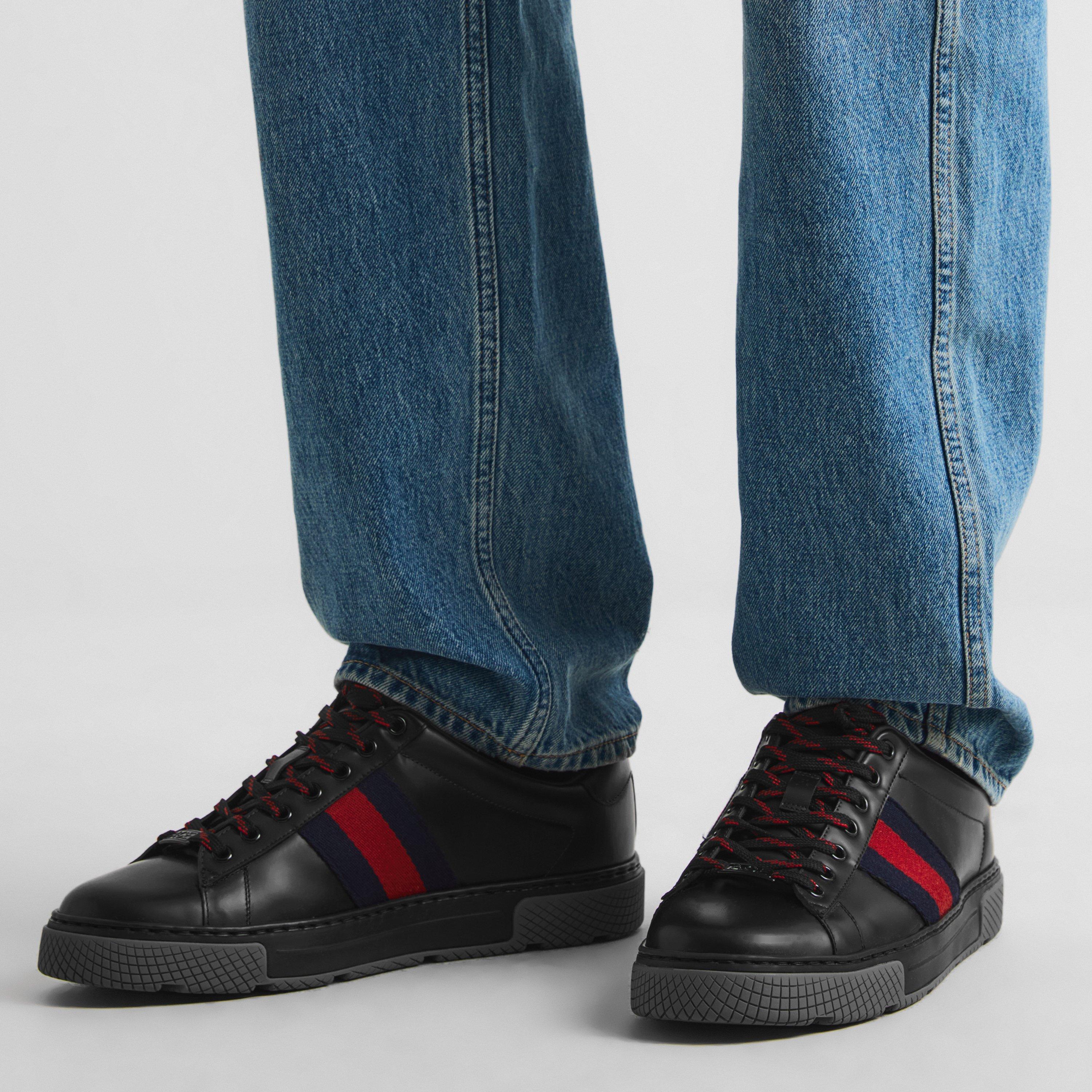 Black/BRB - Gucci - Men's New Ace Sole Low-Top Trainers - 3