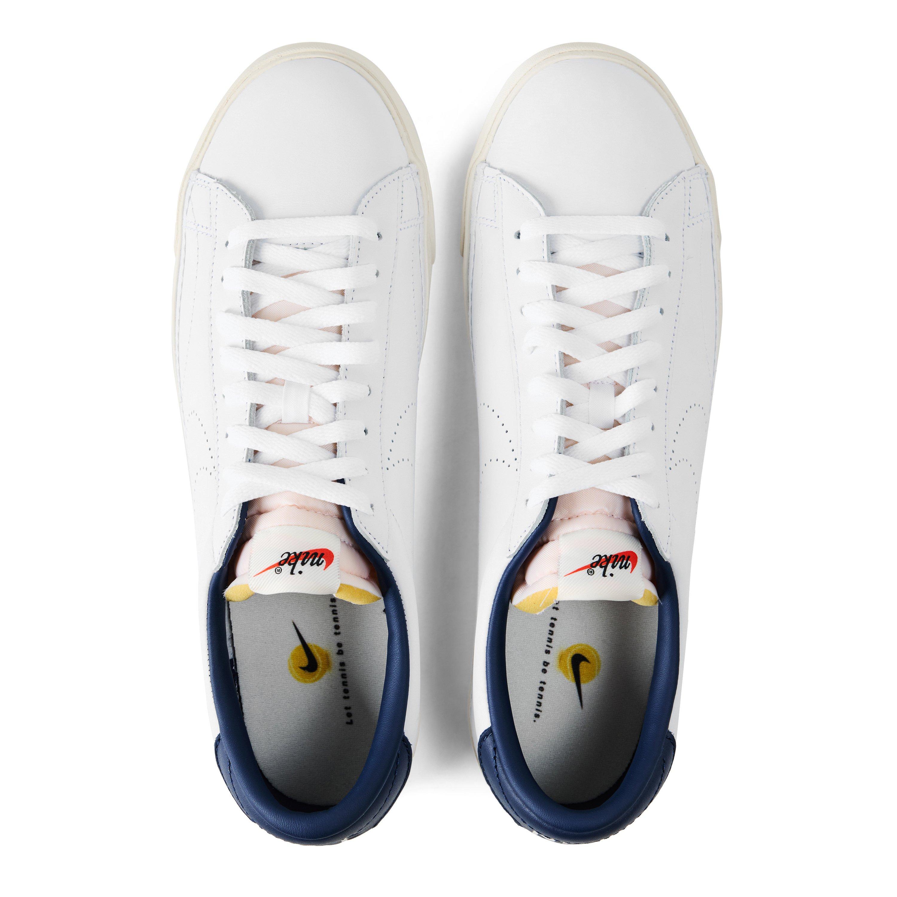 White/Midnight - Nike - Men's Tennis Classic Leather Low-Top Trainers - 4