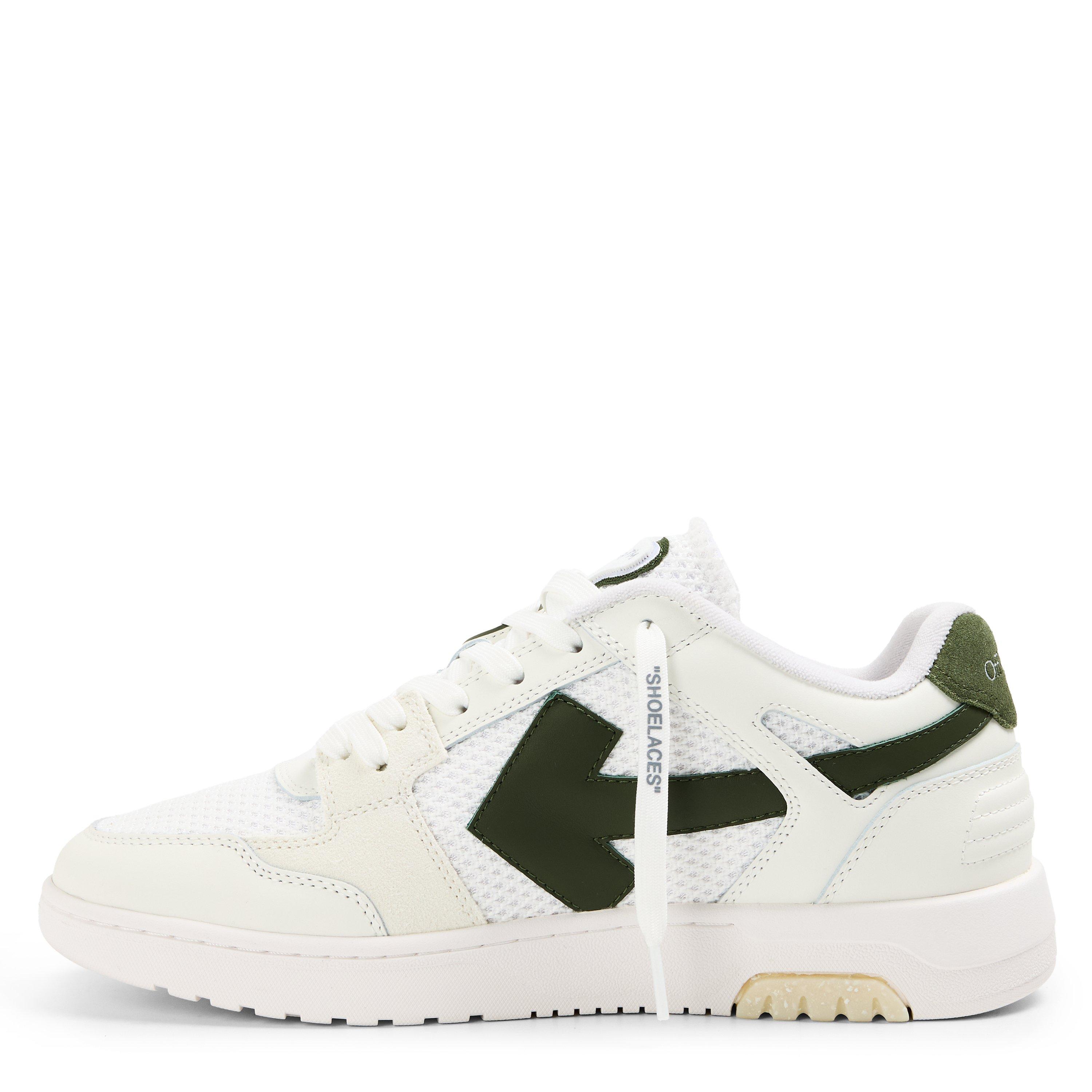 White/Olive - Off White - Mens Slim Low Calfskin Leather Trainers - 2