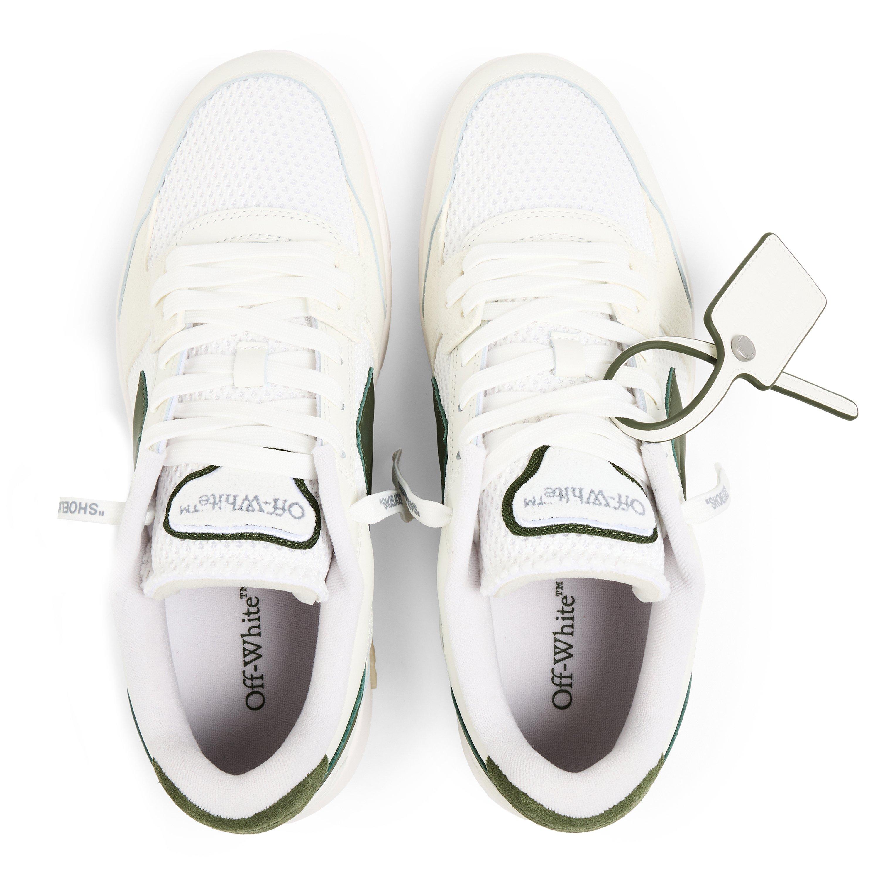 White/Olive - Off White - Mens Slim Low Calfskin Leather Trainers - 4