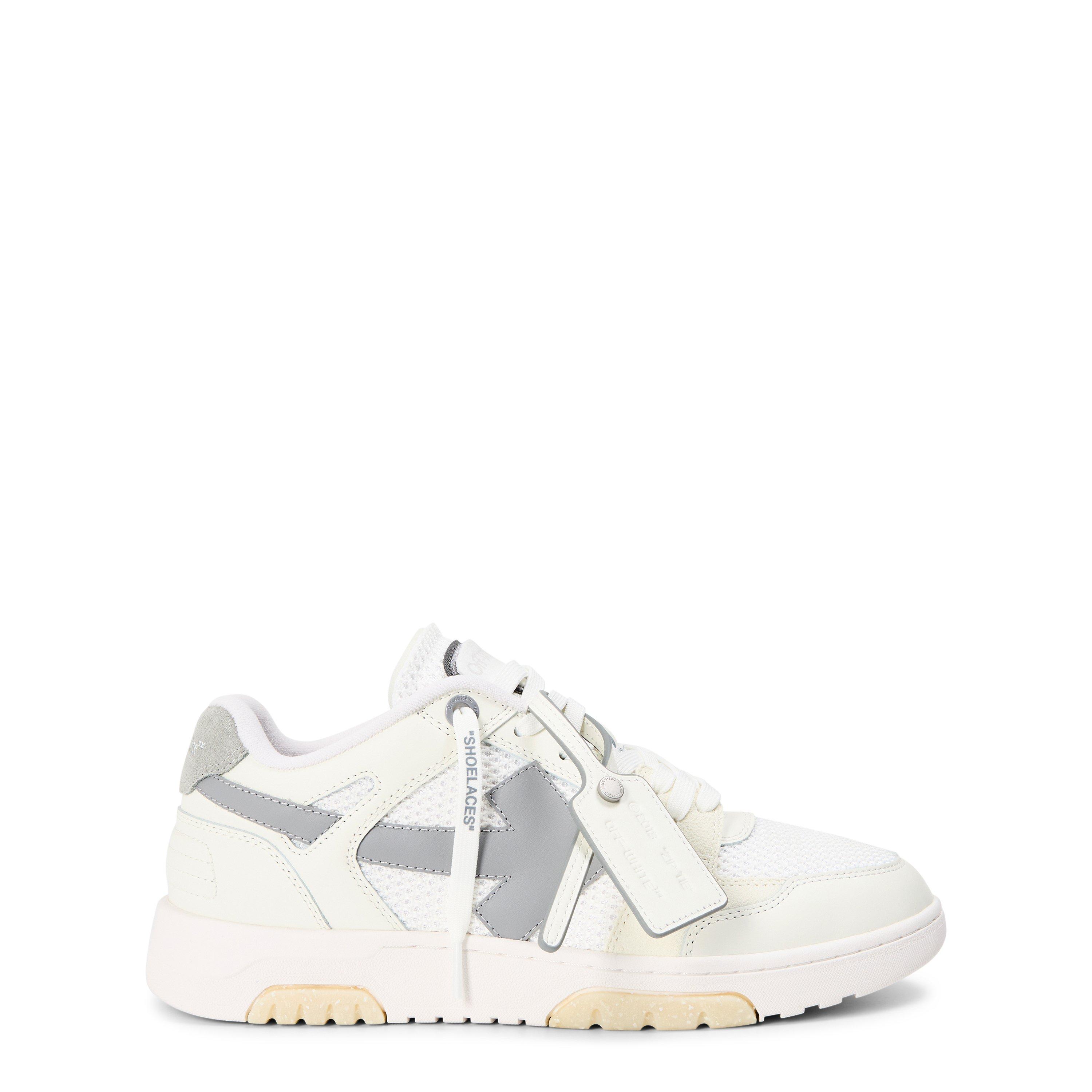 Off White Mens Slim Low Calfskin Leather Trainers - White/Grey - Size 6 (40)