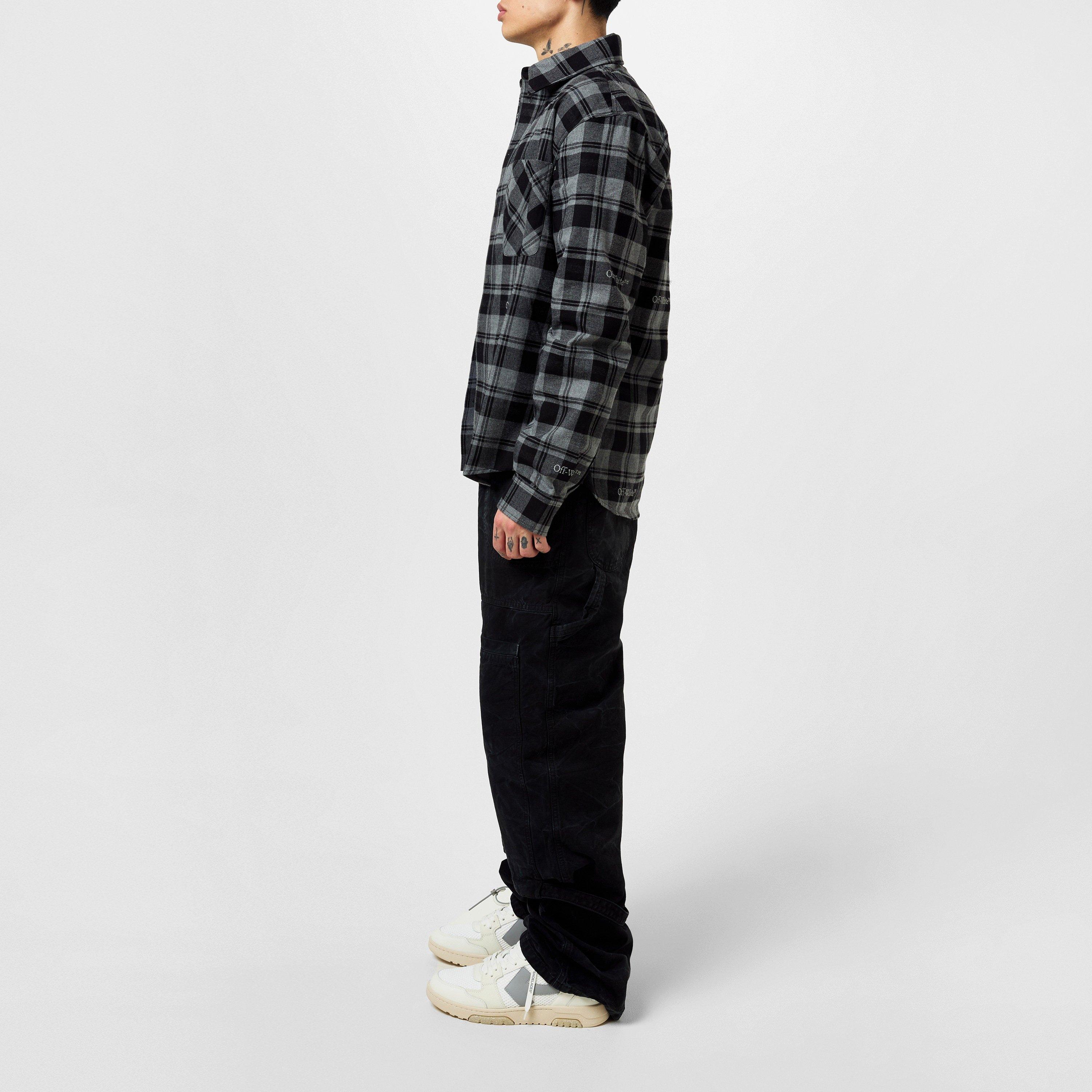 White/Grey - Off White - Men's Slim Low Calfskin Leather Trainers - 6