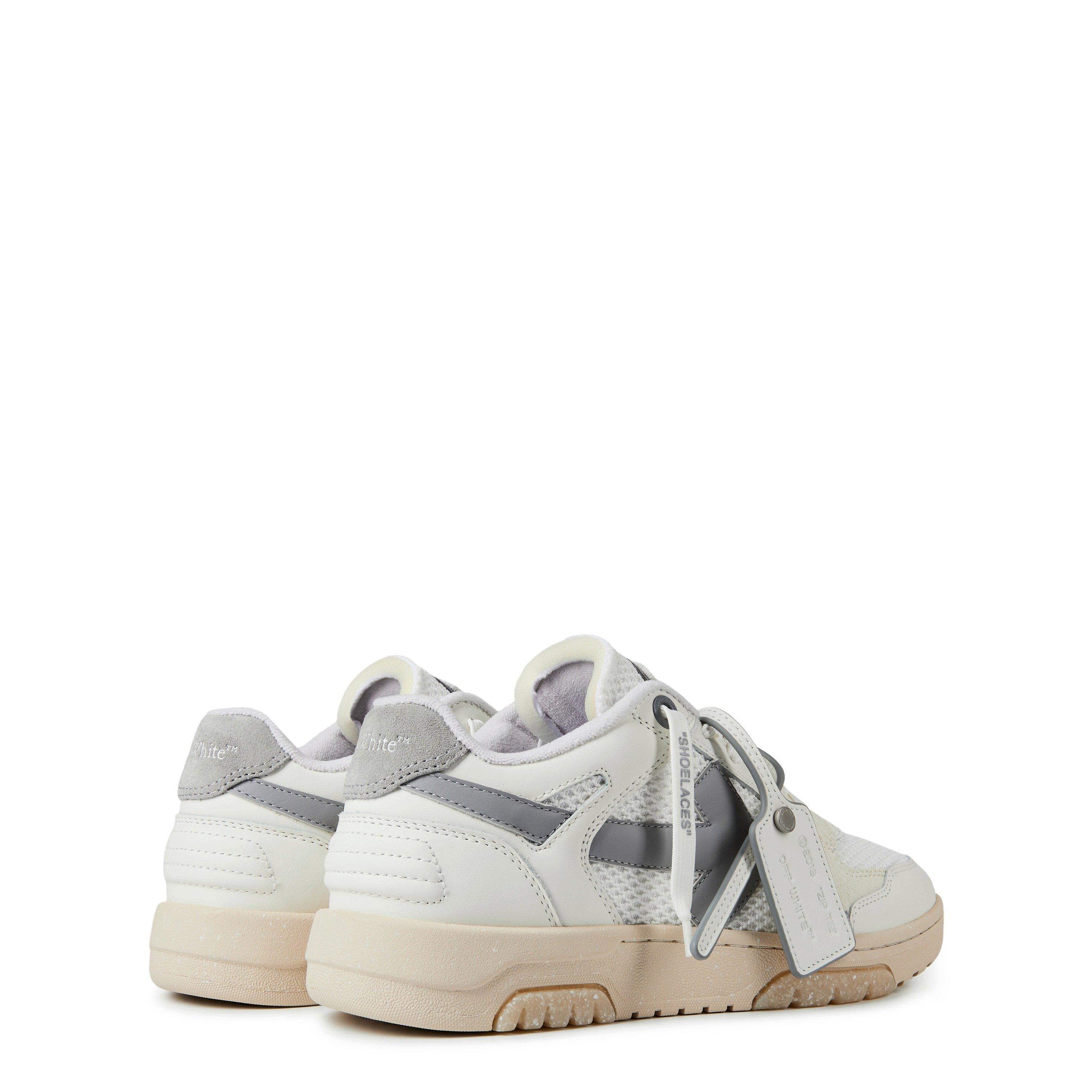 White/Grey - Off White - Men's Slim Low Calfskin Leather Trainers - 5