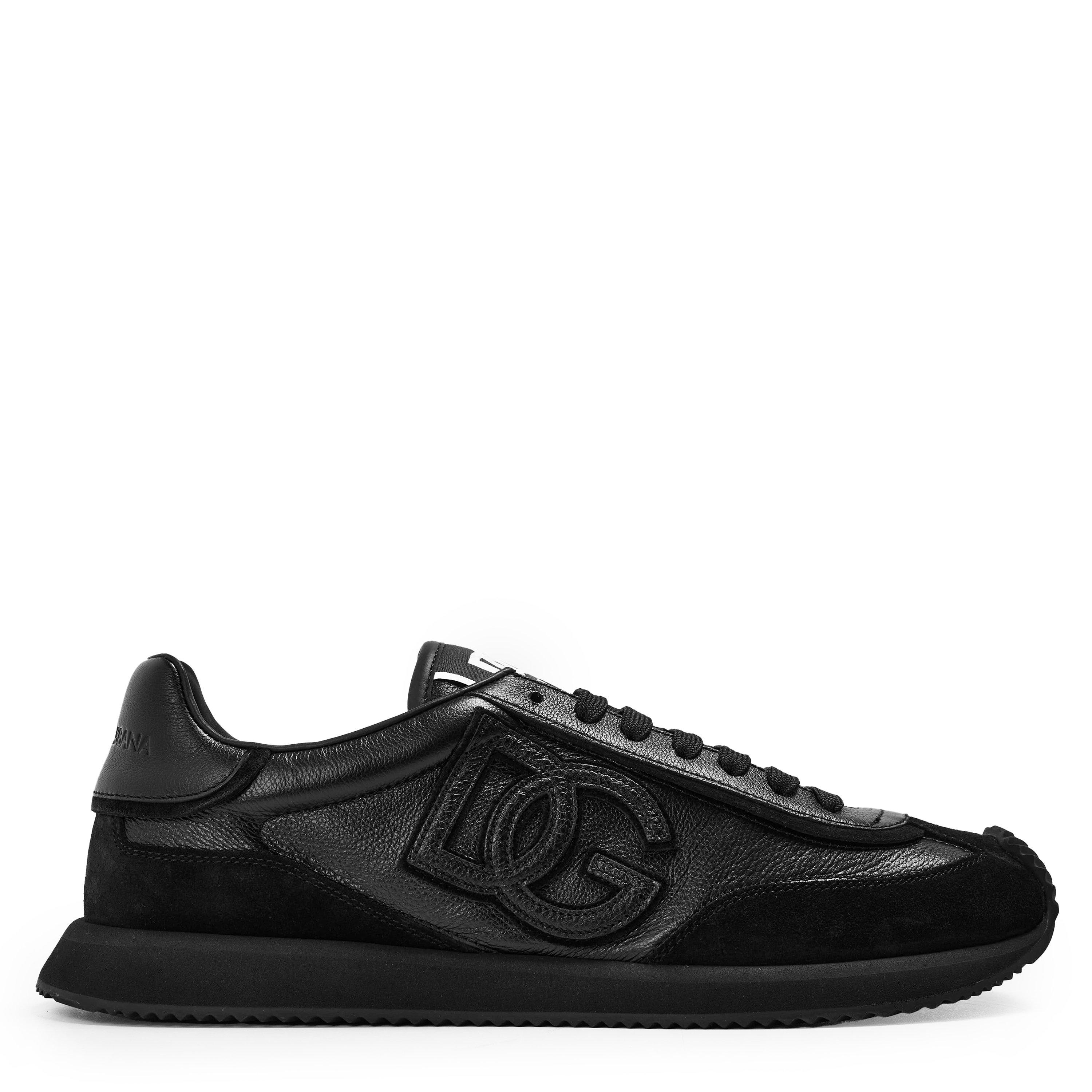 Dolce and Gabbana Men's Aria Leather Runners - Black/Black - Size 9 (43)