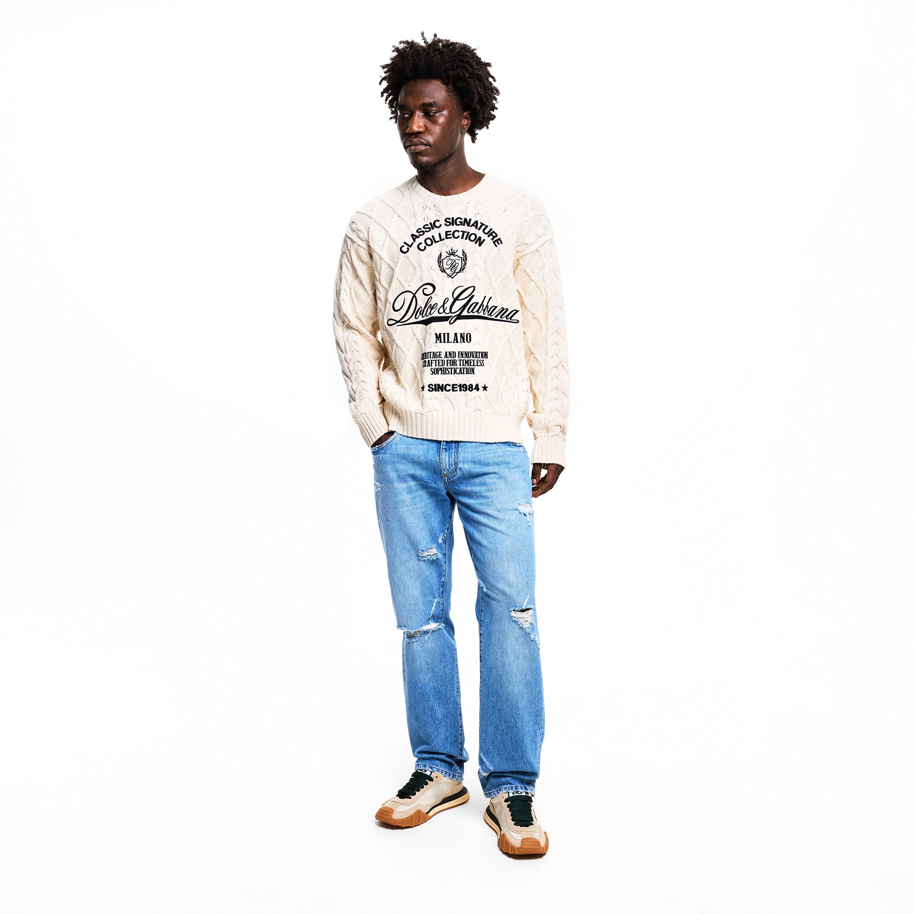 Ivory/Bottle - Dolce and Gabbana - Men's Rubber Runner - 6