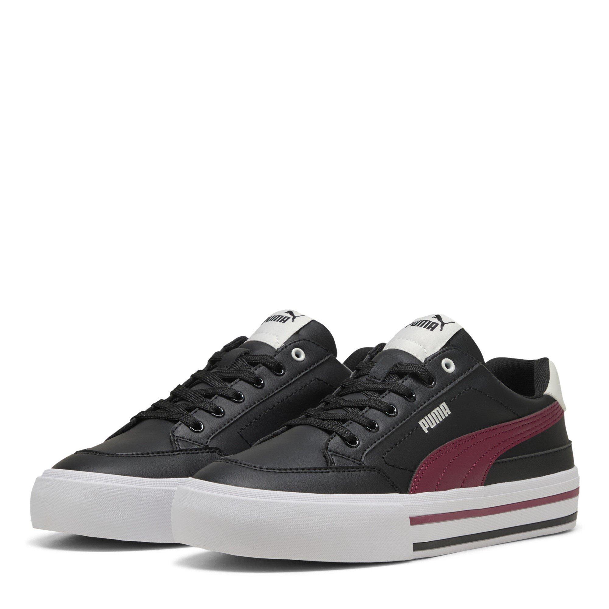 Black-Red-White - Puma - Court Classic Vulcanised Formstrip Mens Shoes - 1
