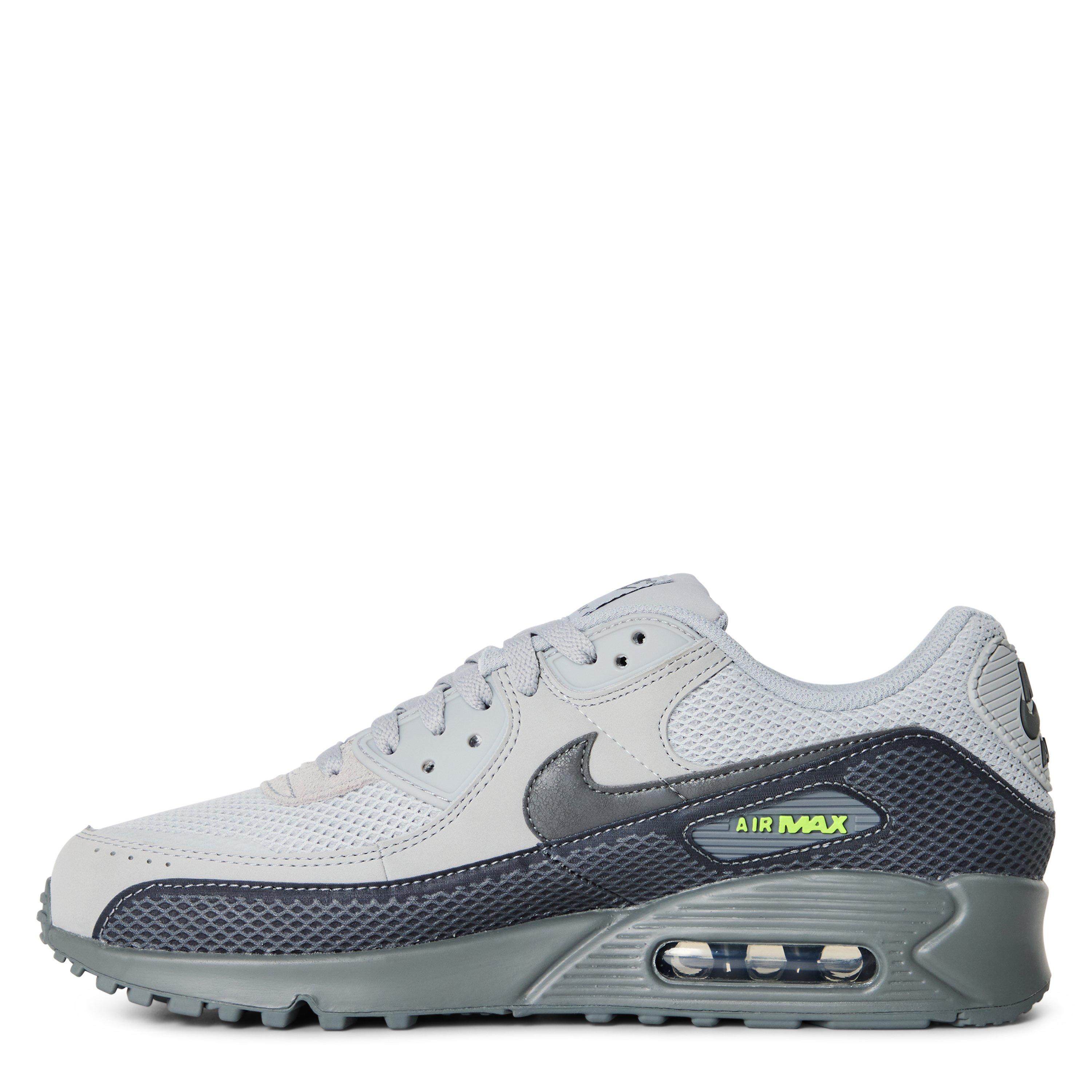 Grey/Volt - Nike - Men's Air Max 90 Leather Runners - 2