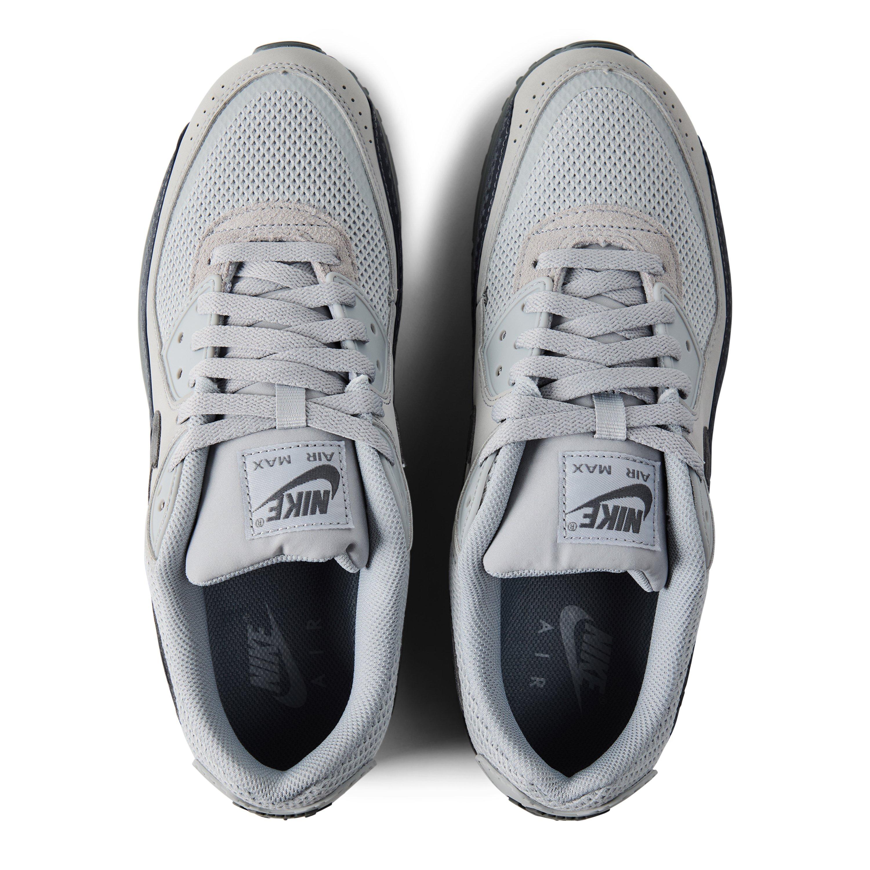 Grey/Volt - Nike - Men's Air Max 90 Leather Runners - 4