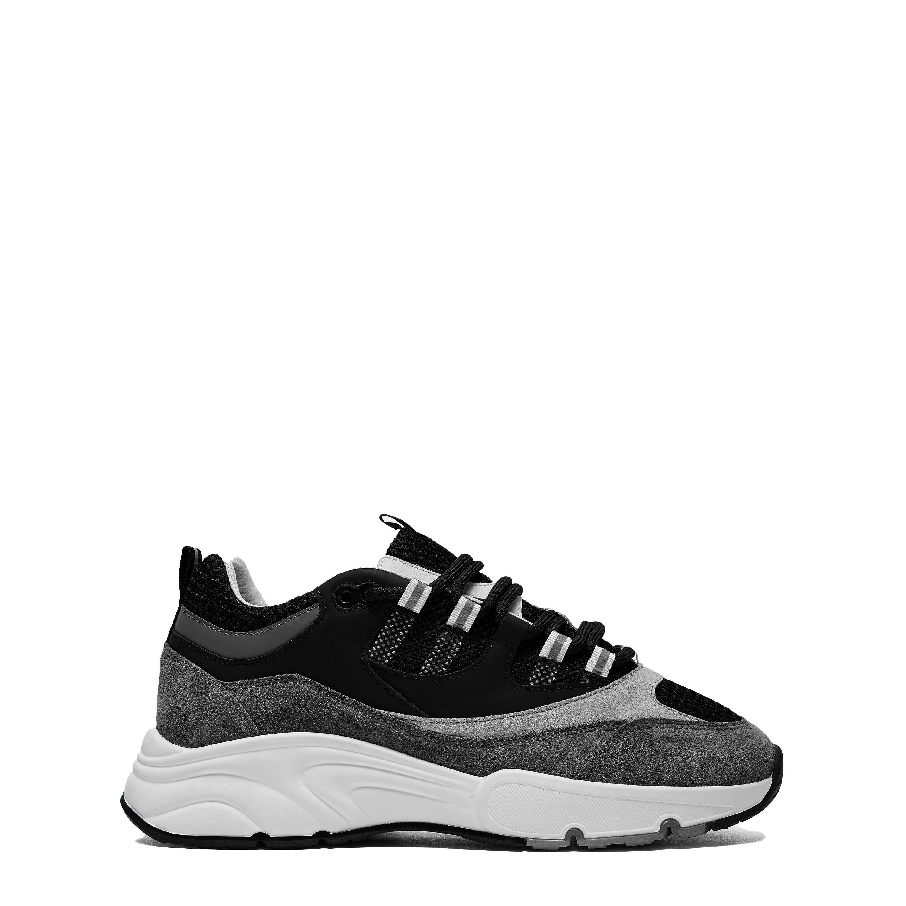 Cleens Men's Aero Leather Trainers - Carbon - Size 7.5 (41.5)
