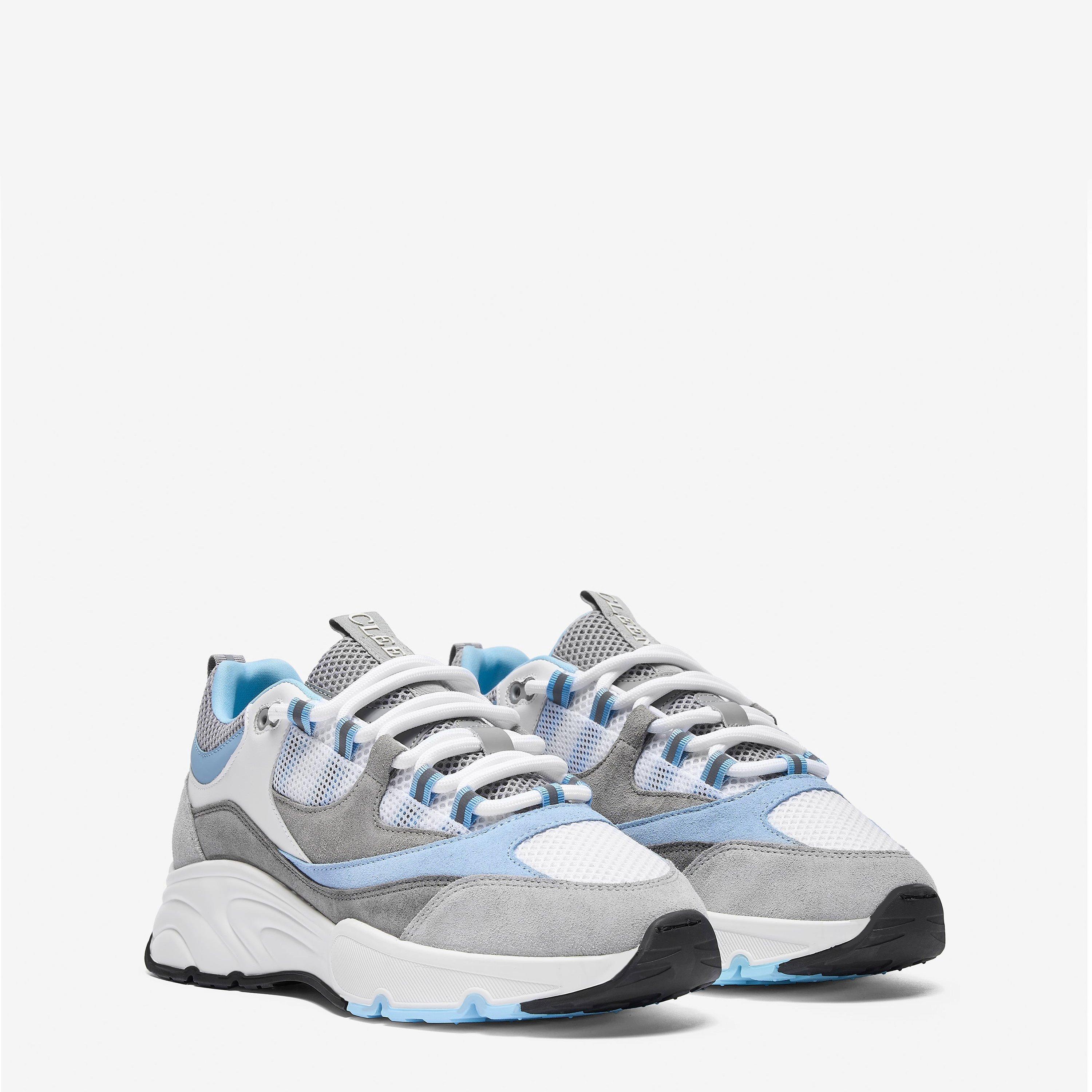 Powder Blue - Cleens - Men's Aero Leather Trainers - 4