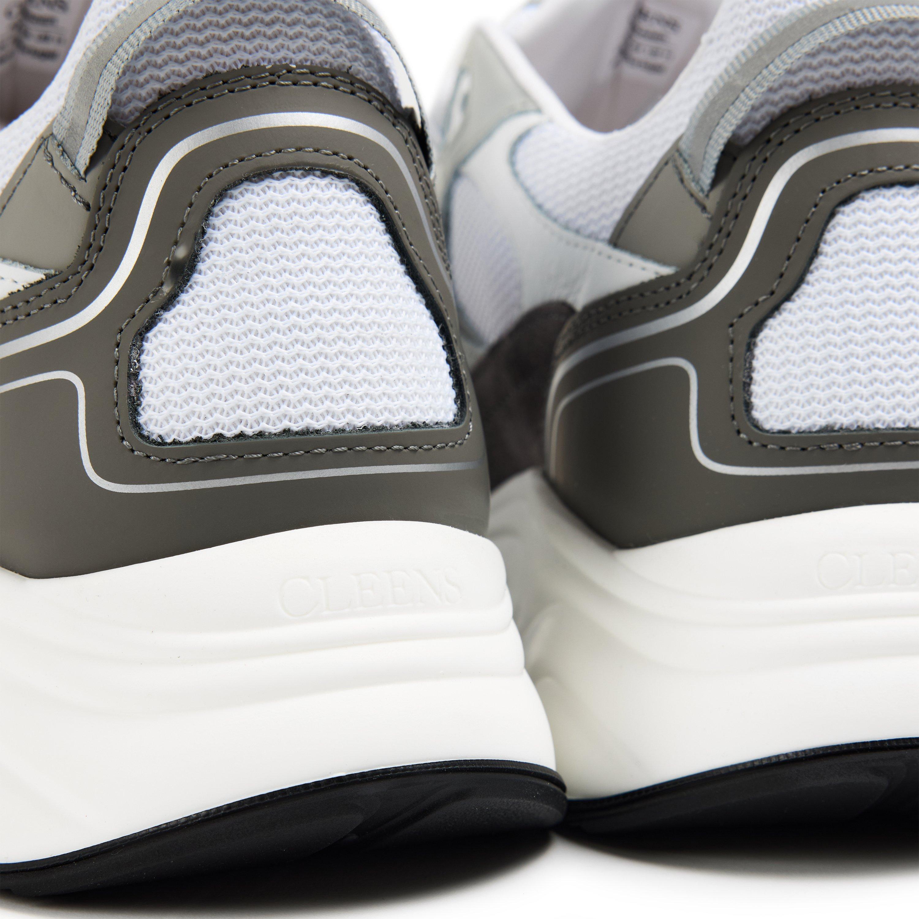Dove Grey - Cleens - Men's Leather Pulse Trainers - 3