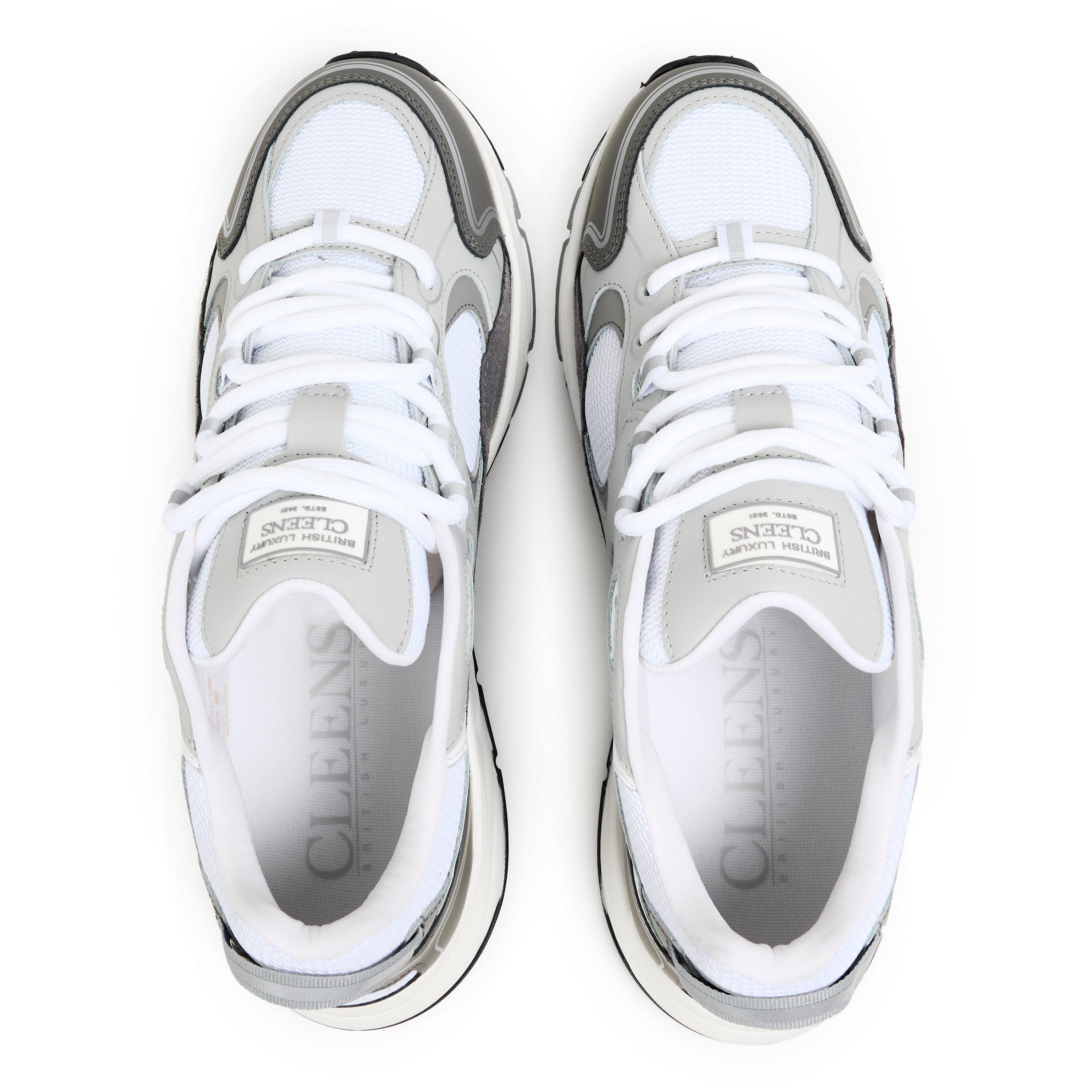 Dove Grey - Cleens - Men's Leather Pulse Trainers - 4