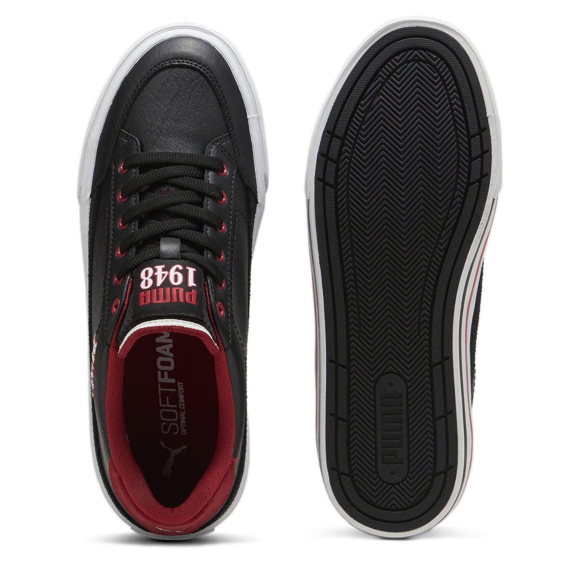 Blk-White-C.Red - Puma - Vulc Retro Club Mens Court Trainers - 3