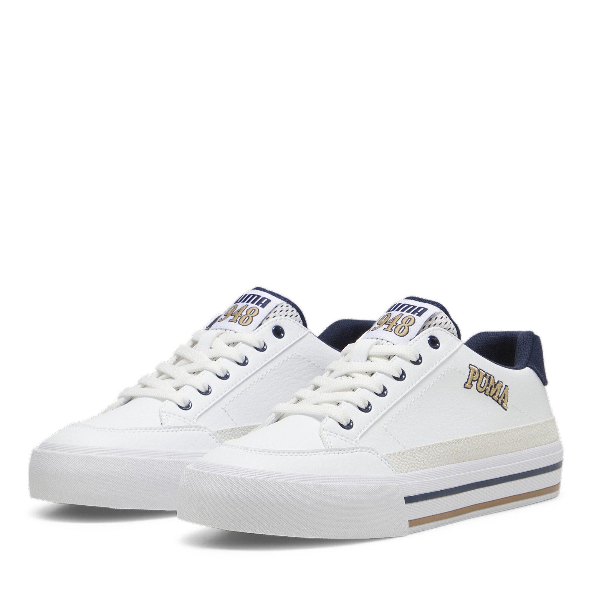 Wht-Prairie-Nav - Puma - Vulc Retro Club Mens Court Trainers - 1