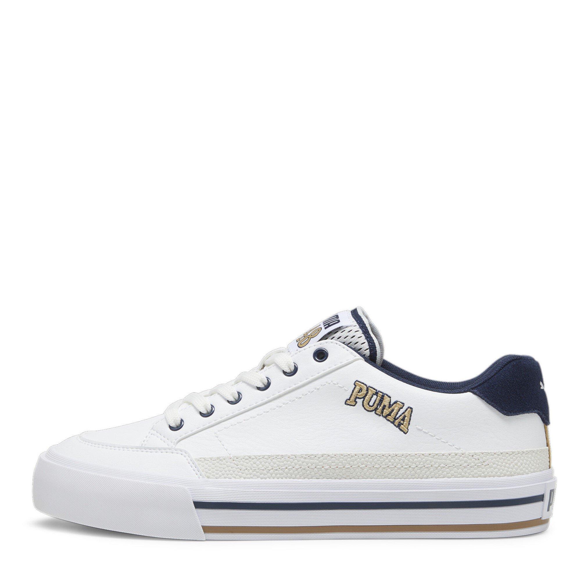 Wht-Prairie-Nav - Puma - Vulc Retro Club Mens Court Trainers - 2