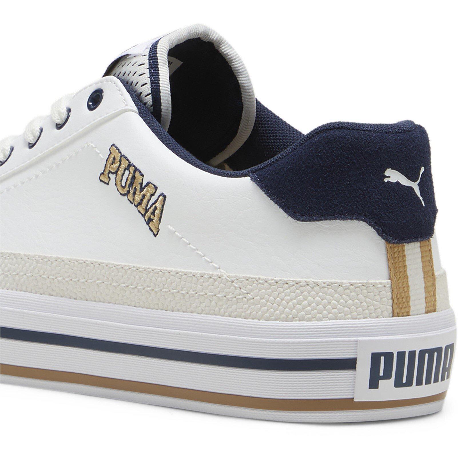 Wht-Prairie-Nav - Puma - Vulc Retro Club Mens Court Trainers - 5
