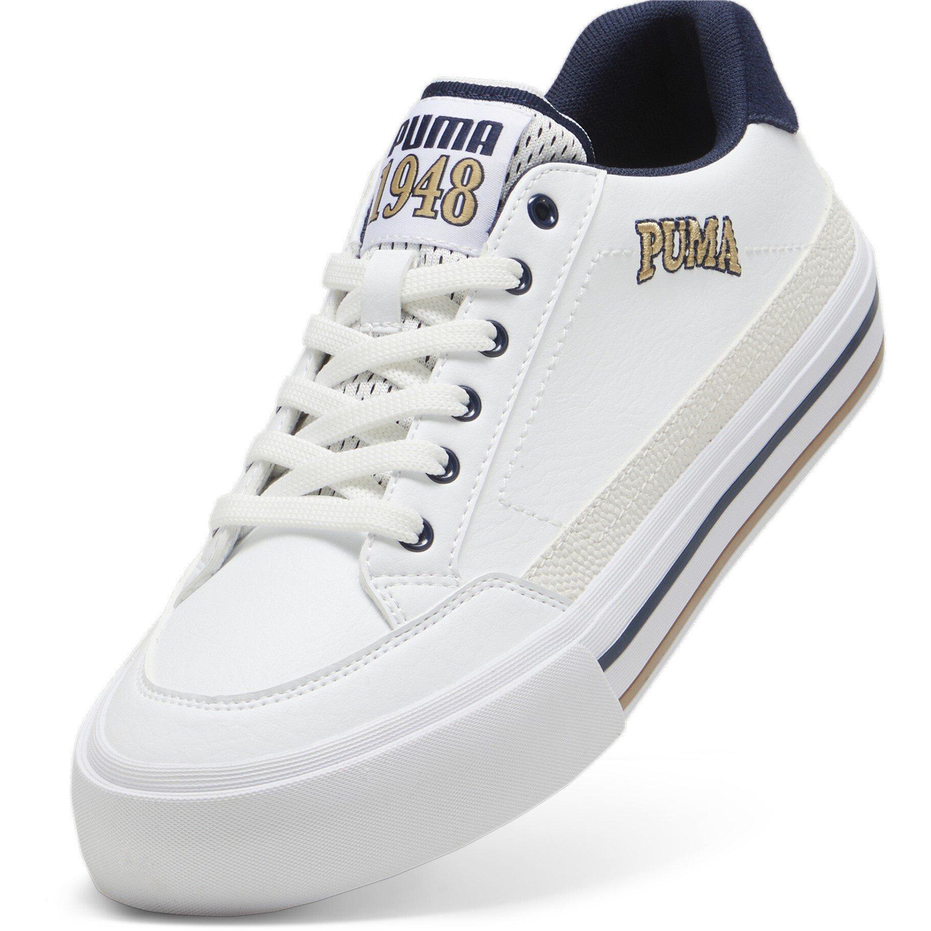 Wht-Prairie-Nav - Puma - Vulc Retro Club Mens Court Trainers - 6