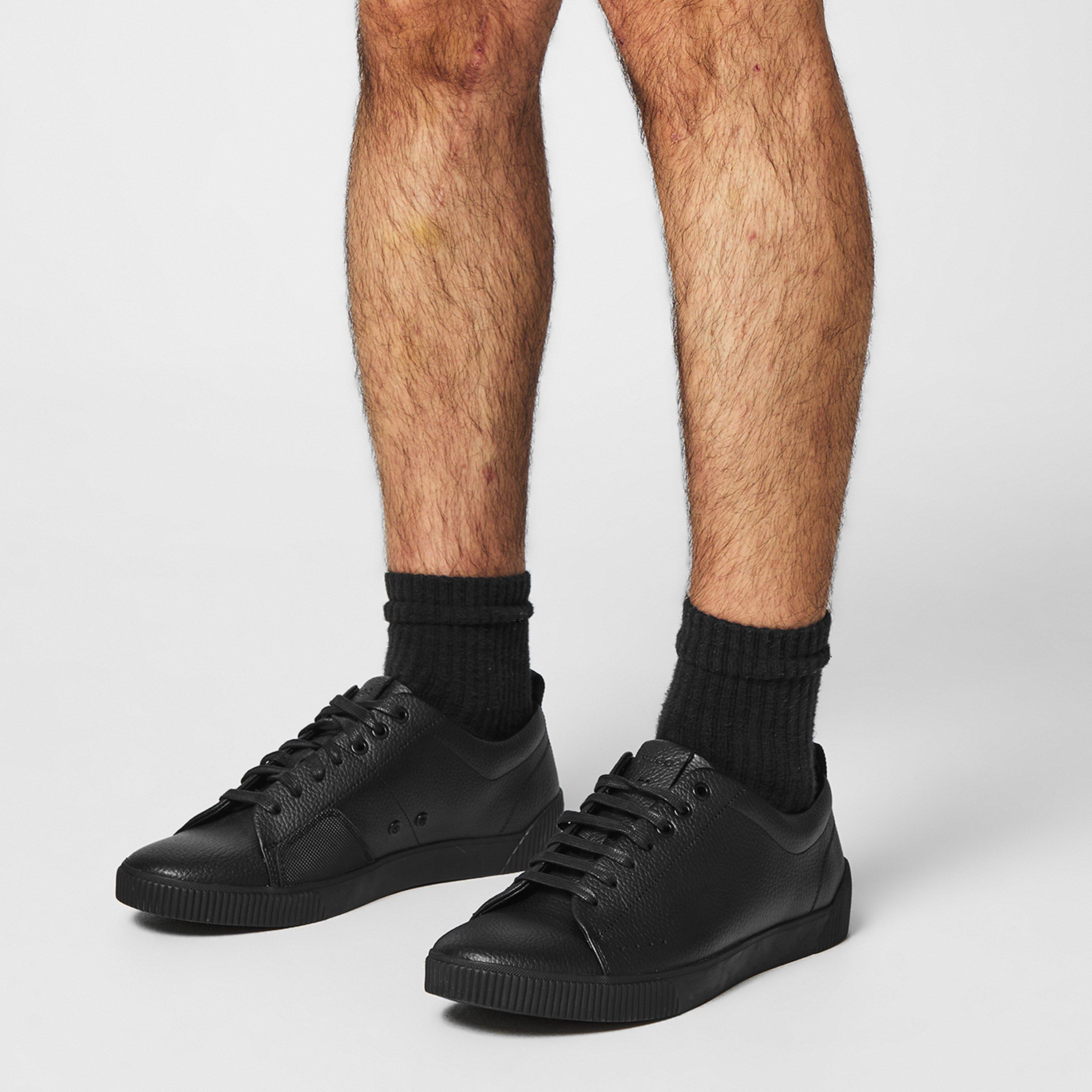 Black 001 - Hugo - Zero Leather Trainers - 3