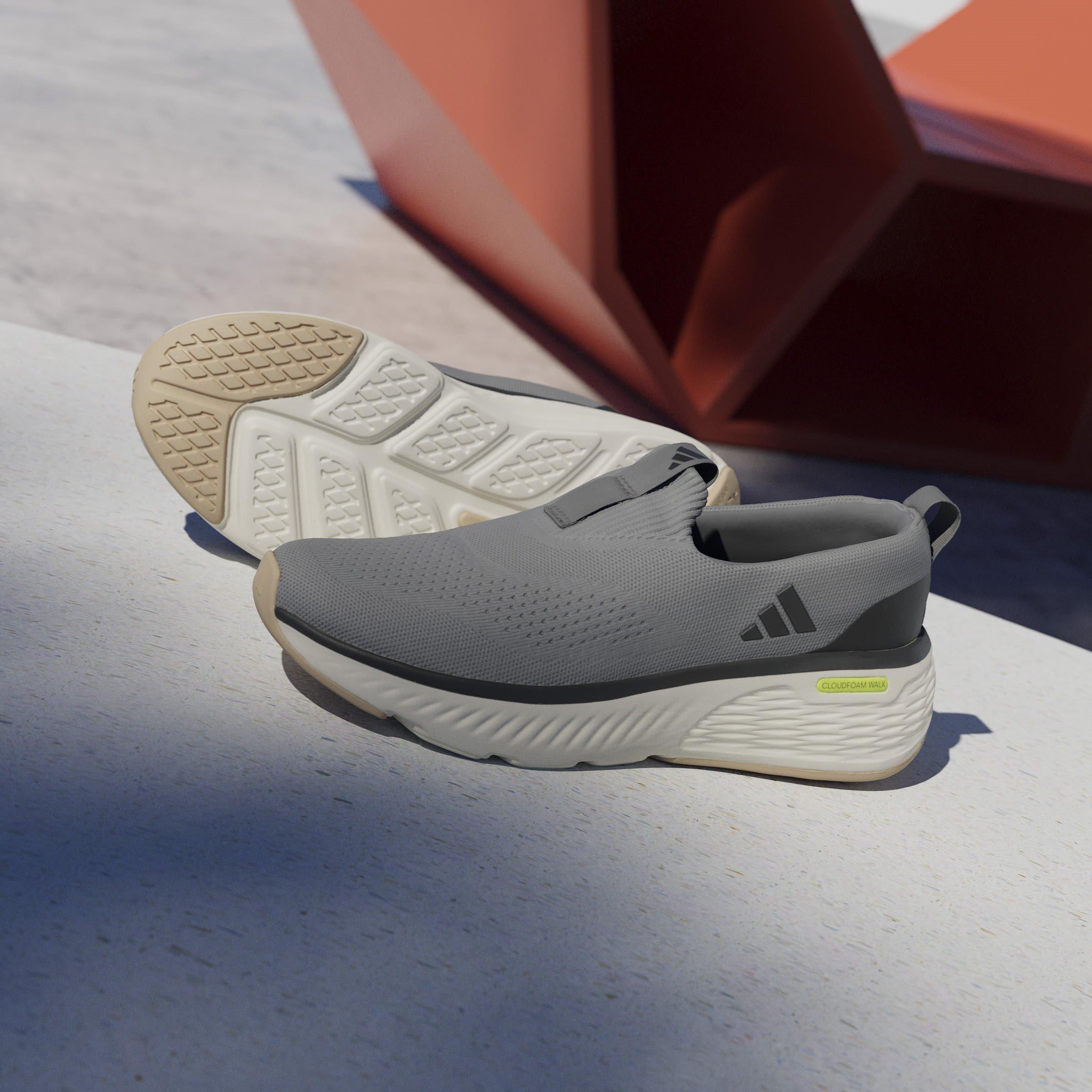 Grigio/Bianco - adidas - Cloudfoam Go Lounger Slip On Walking Shoes - 14