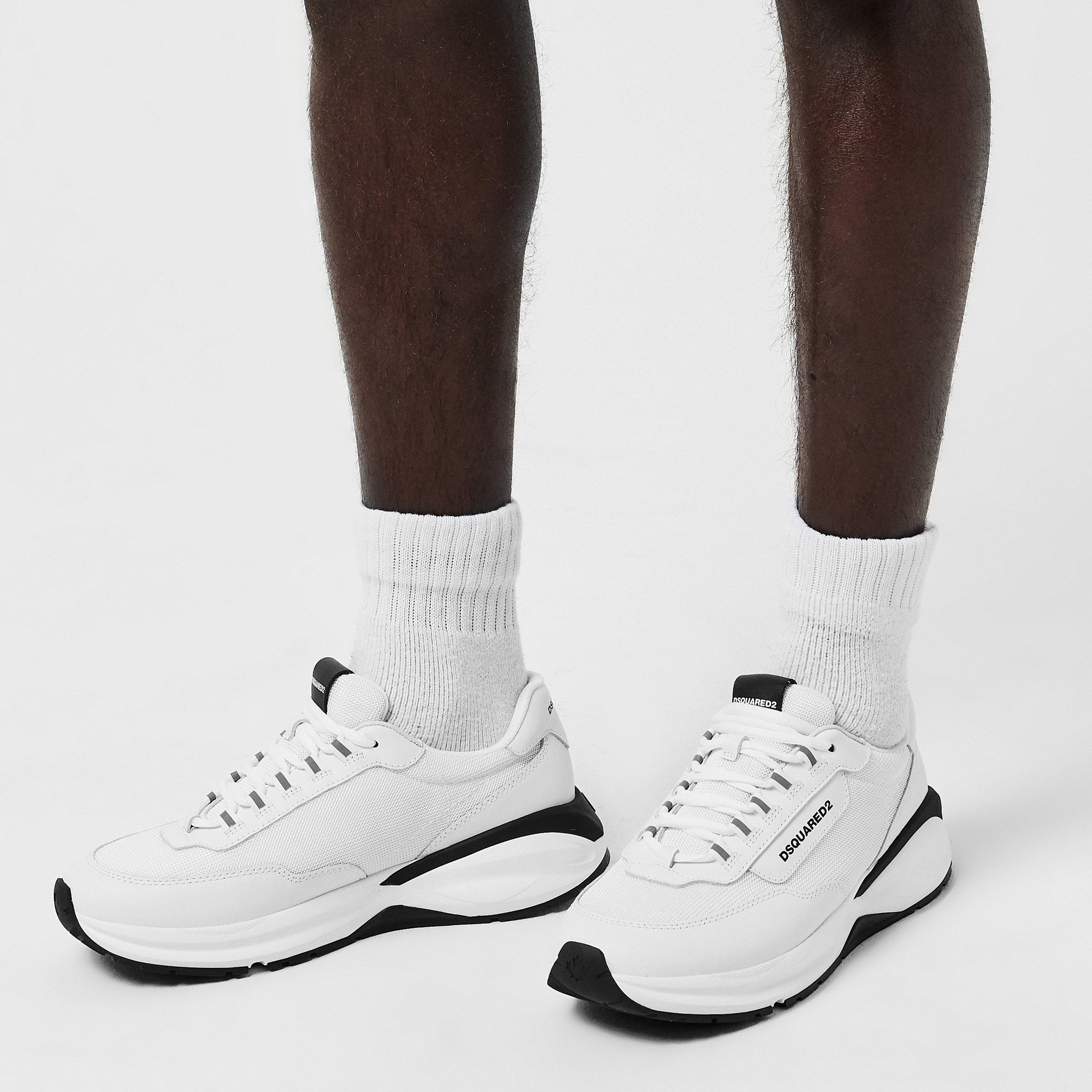 White/White - DSquared2 - Leather Dash Sneakers - 2