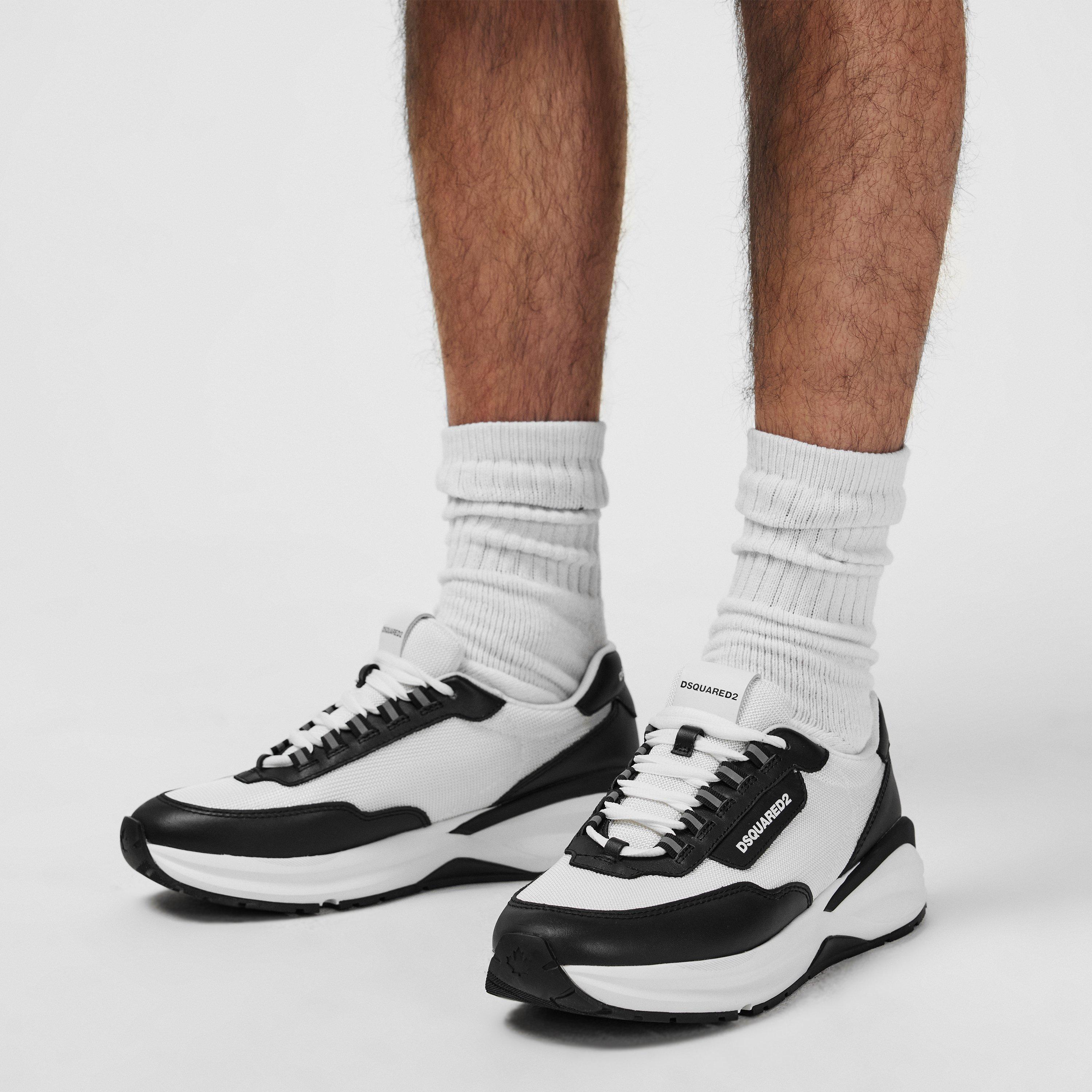 Black/White - DSquared2 - Leather Dash Sneakers - 2