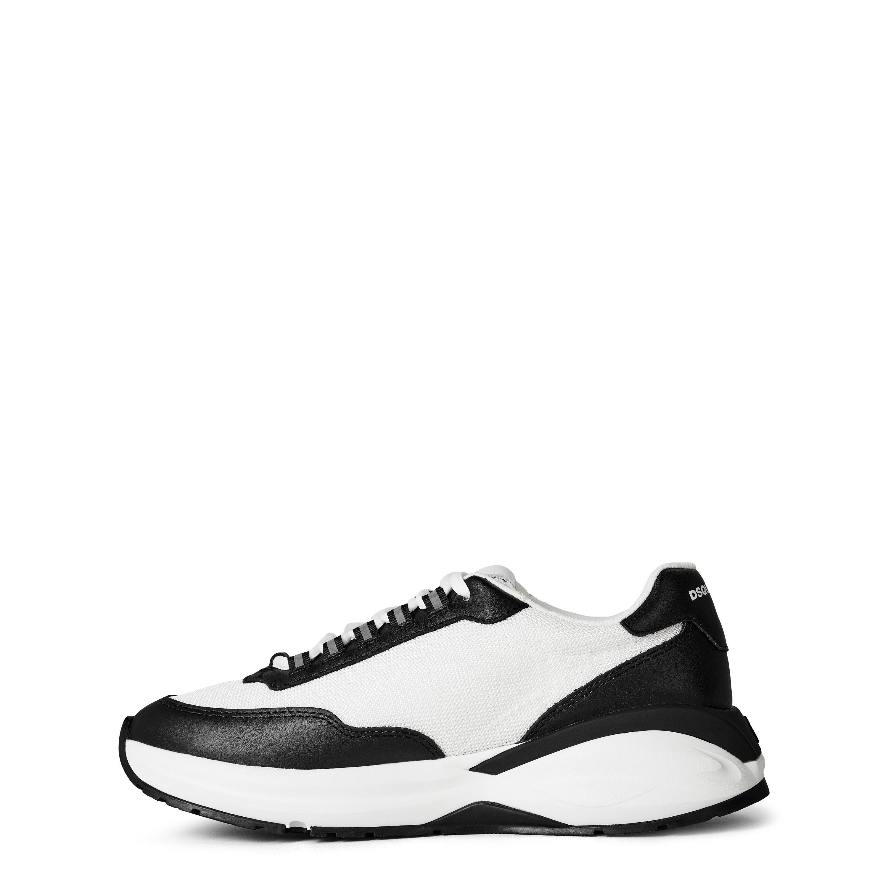 Black/White - DSquared2 - Leather Dash Sneakers - 3
