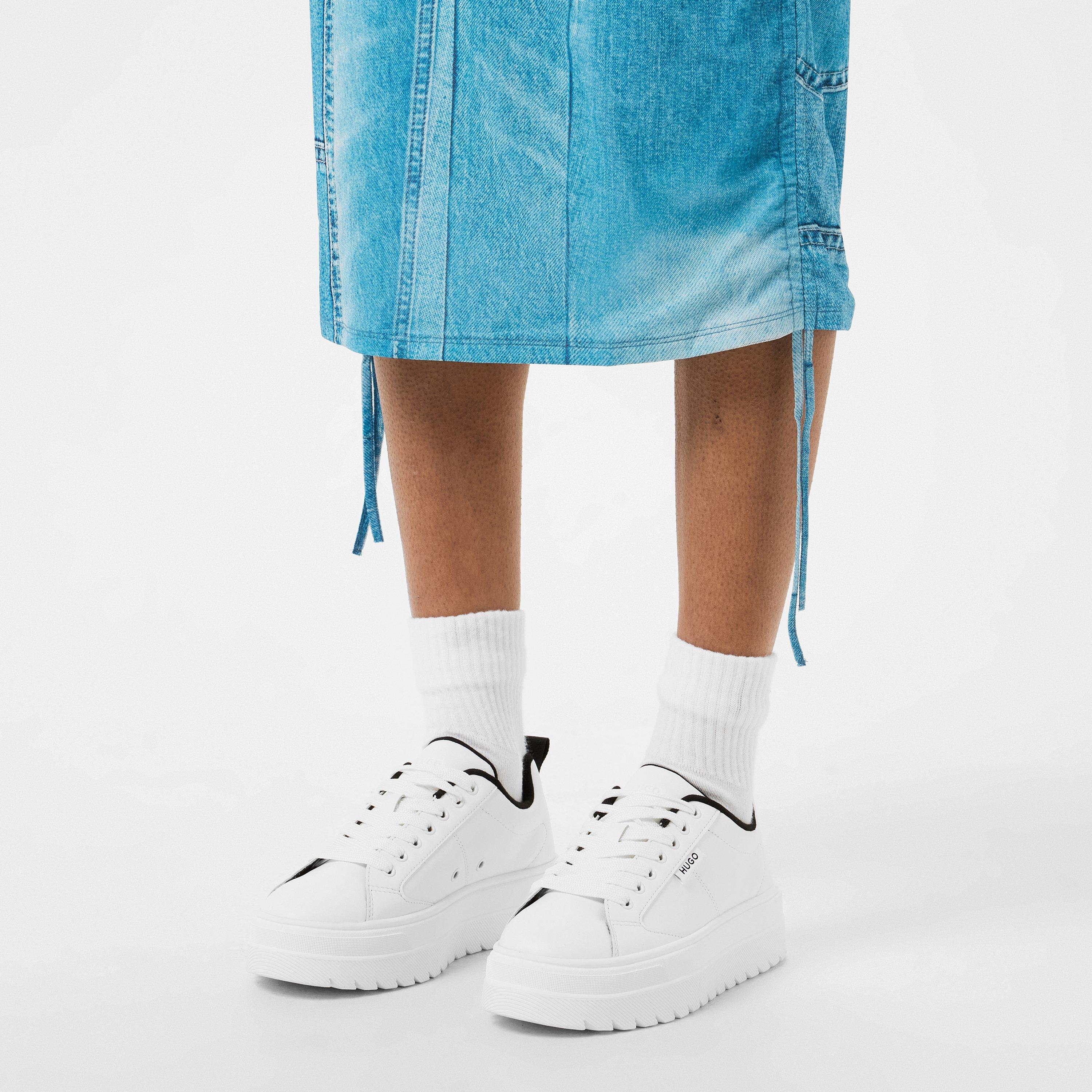 White - Hugo - Women's Lyssa Platform Trainers - 3