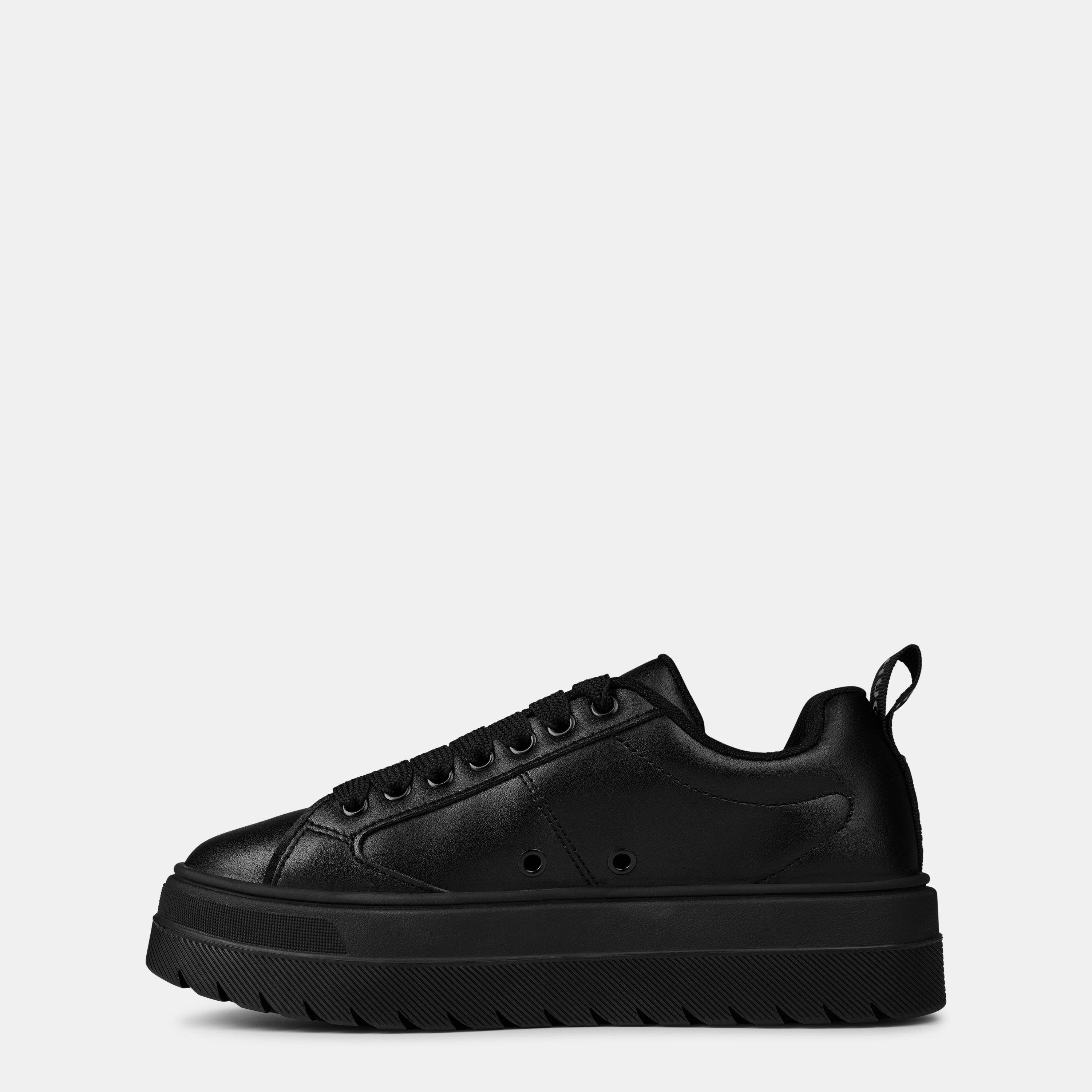 Black - Hugo - Womens HUGO Chunky Platform Leather Trainers with Logo Detail (Lyssa) - 2
