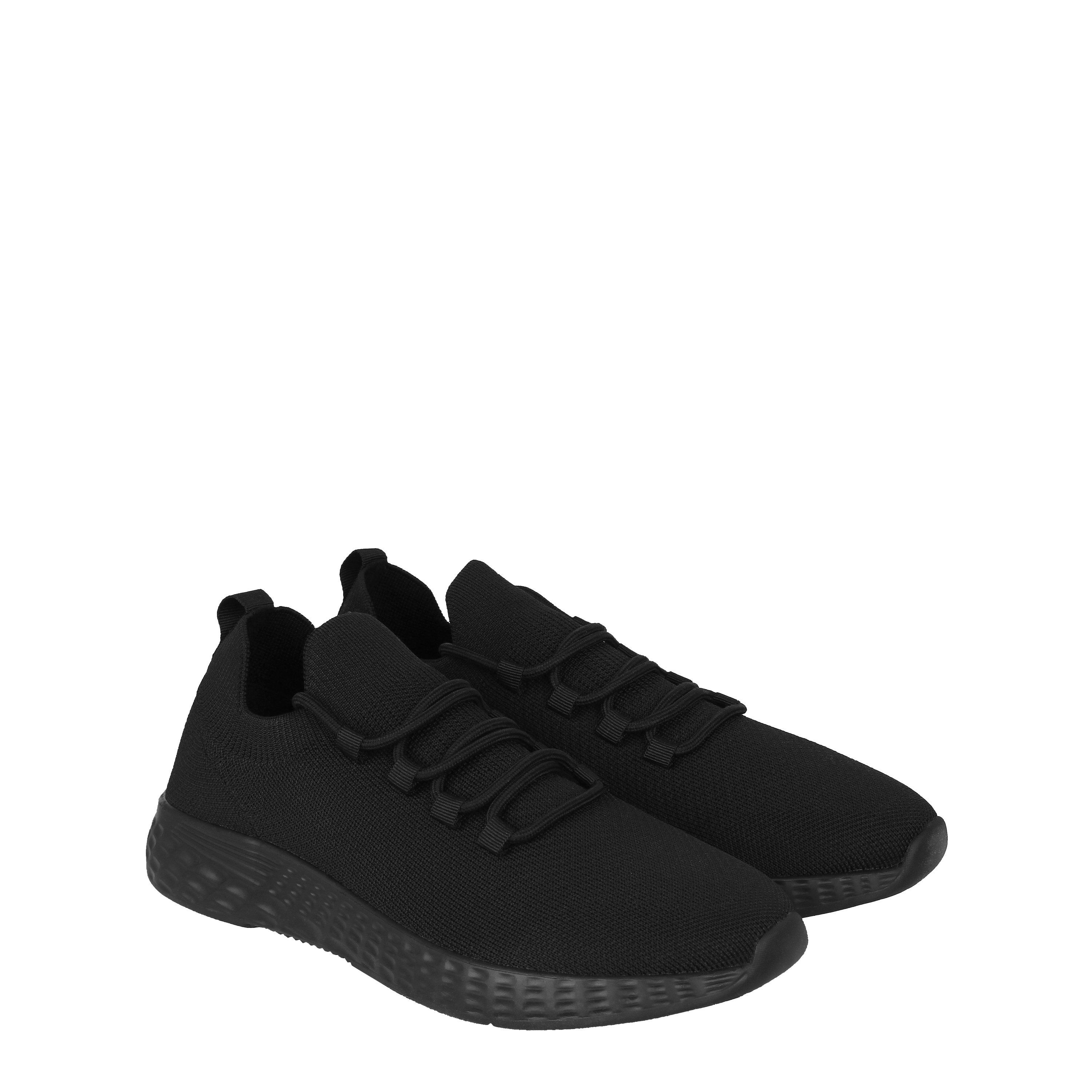 Black/Black - Fabric - Santo Mens Trainers - 4