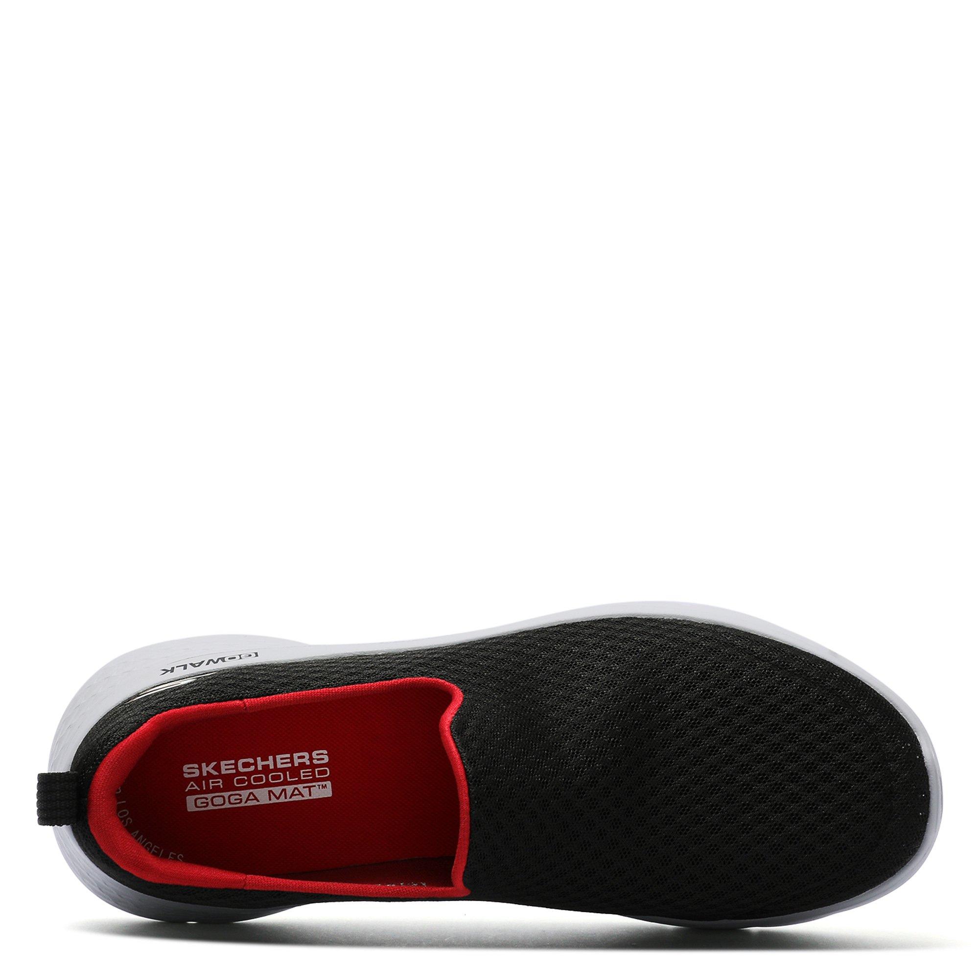 Black/Red - Skechers - GOwalk Flex Mens Slip On Trainers - 3