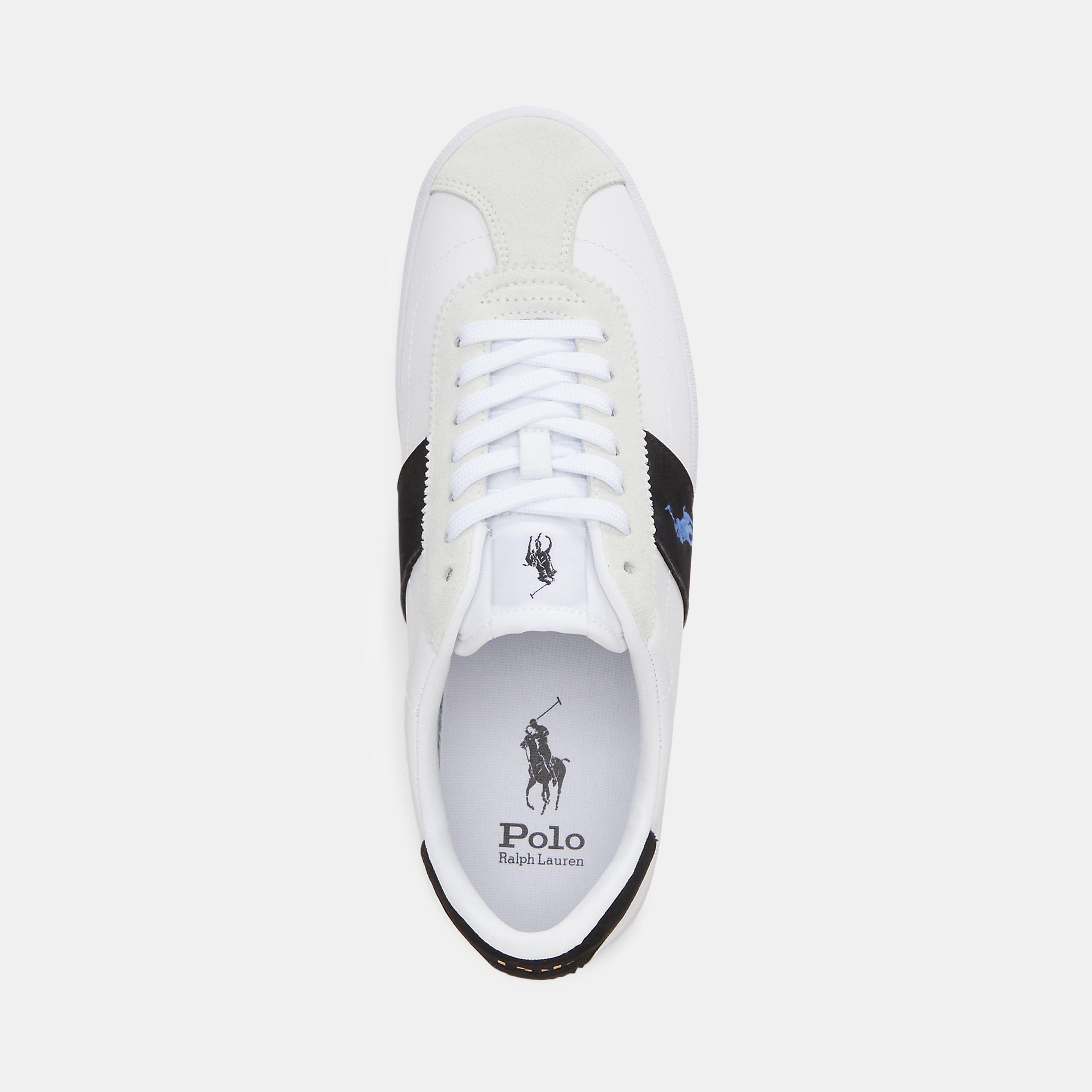 White/Blue - Polo Ralph Lauren - Court Vulc Leather Suede Trainers - 4