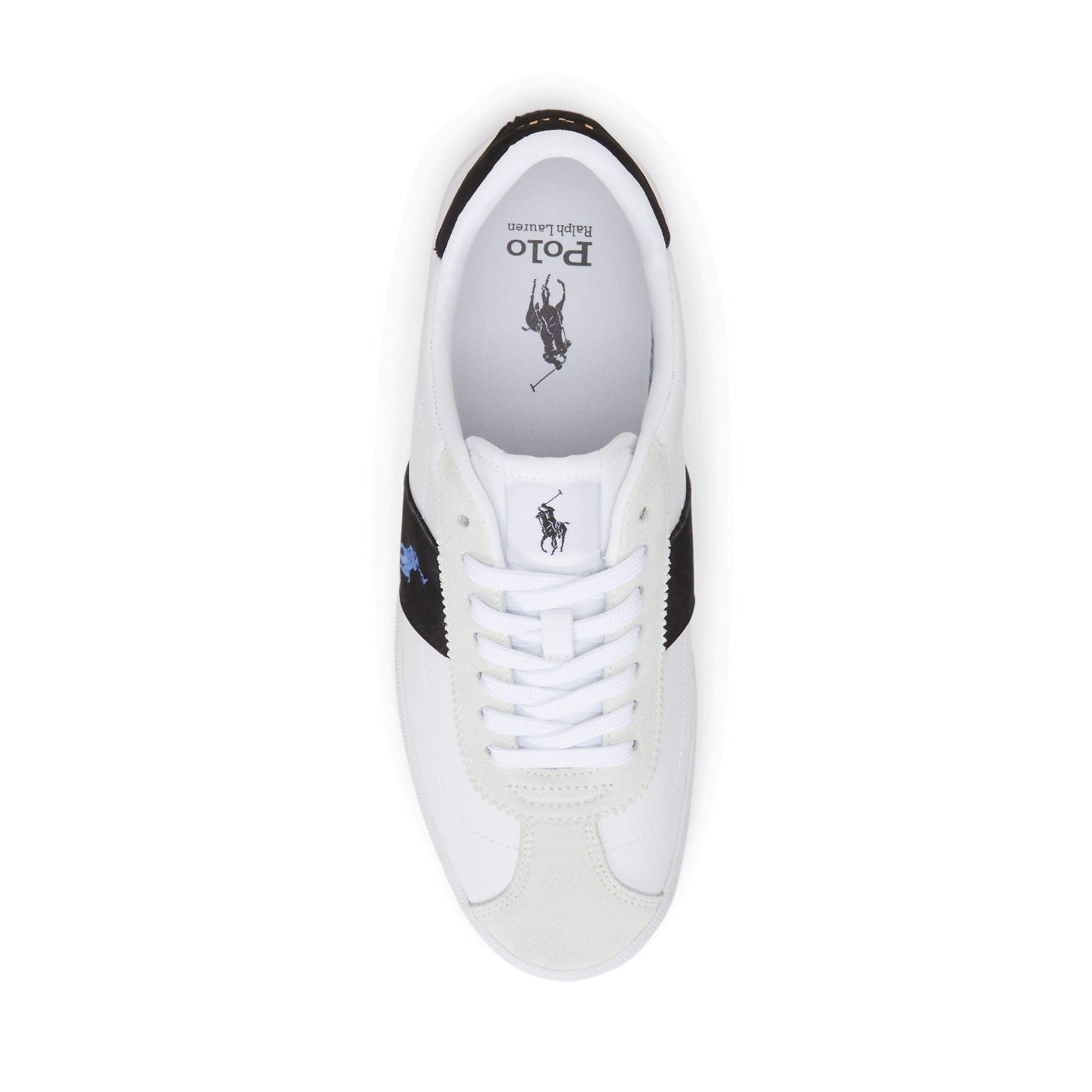White/Blue - Polo Ralph Lauren - Court Vulc Leather Suede Trainers - 3