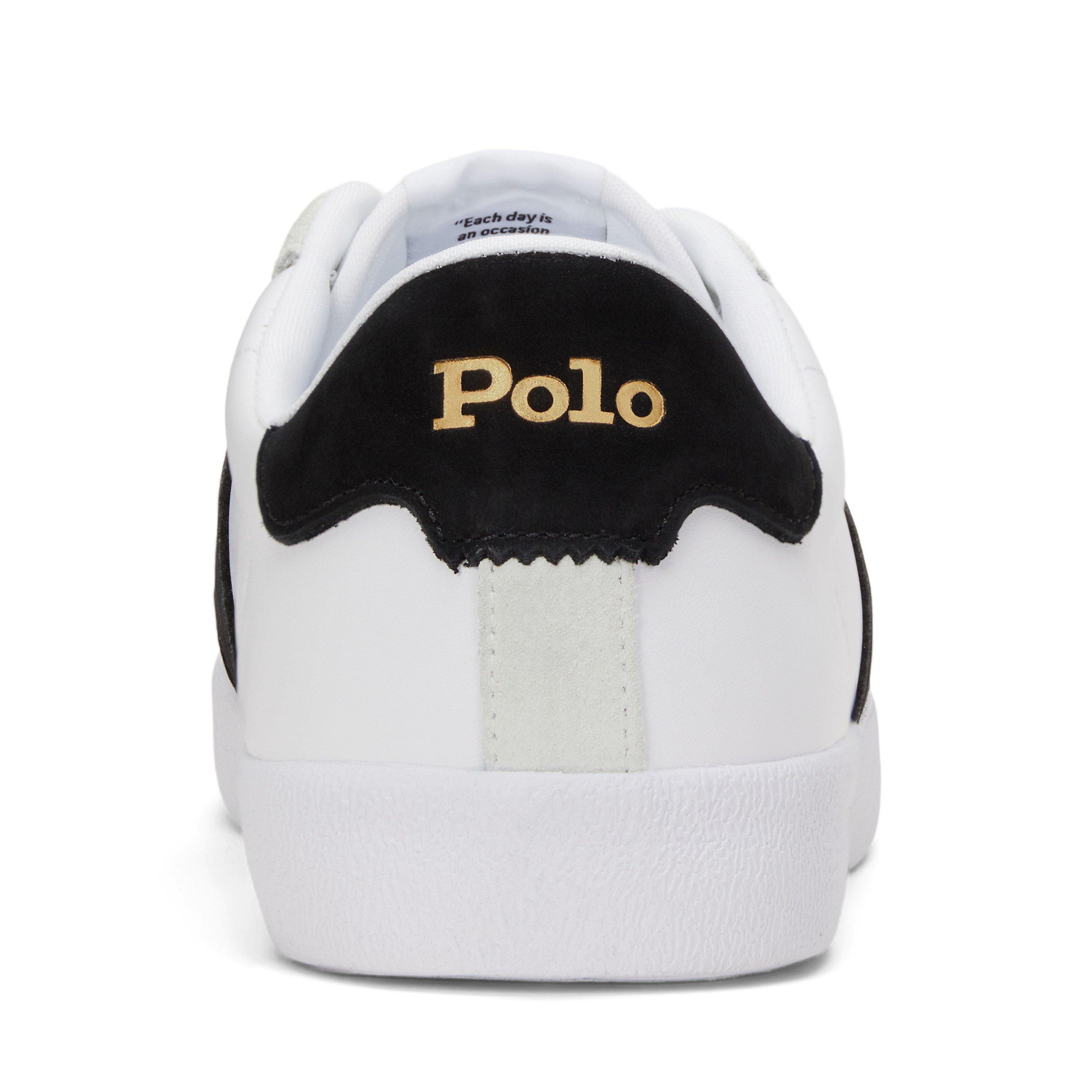 White/Blue - Polo Ralph Lauren - Court Vulc Leather Suede Trainers - 4