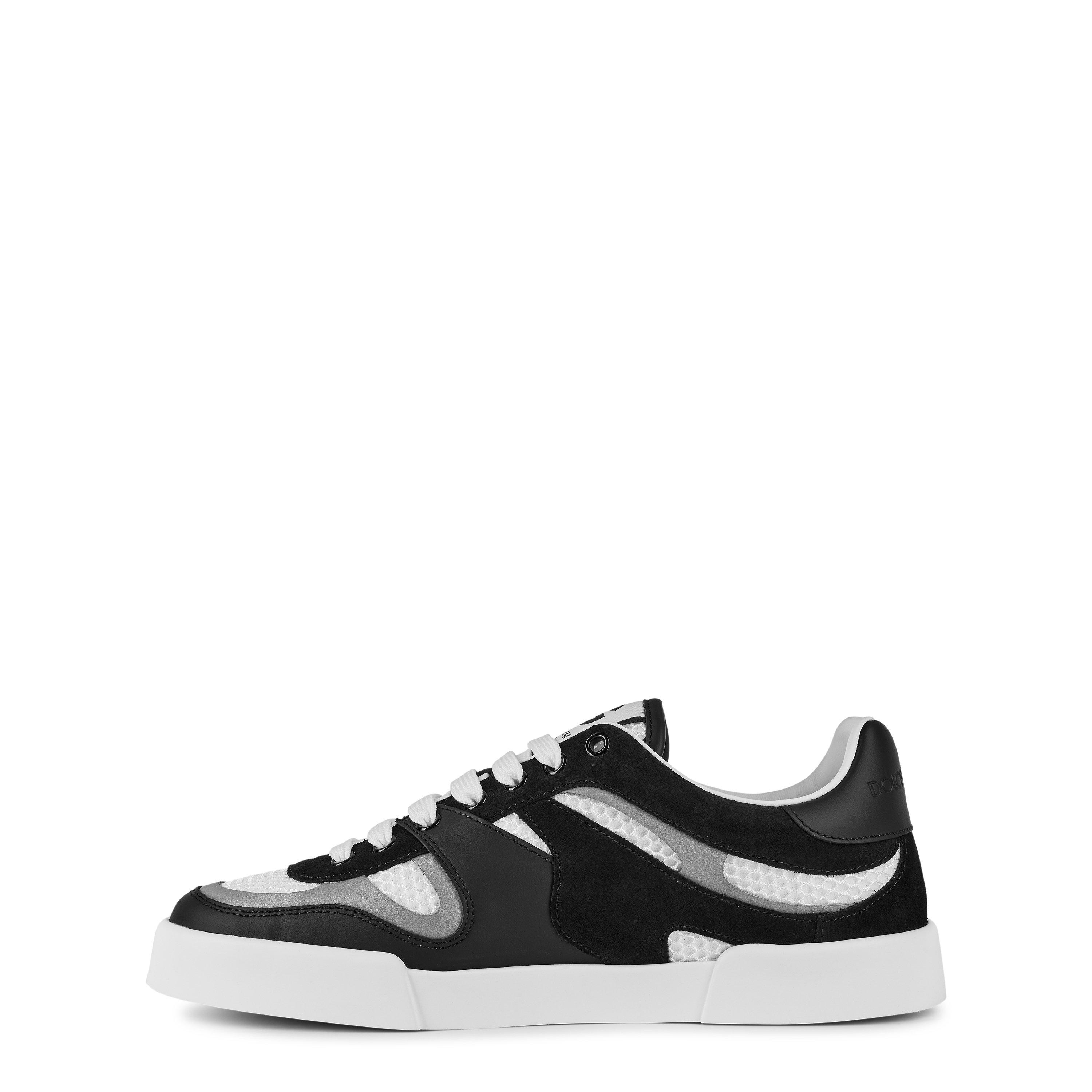 White/Black - Dolce and Gabbana - Men's Skate Mesh Chunky Trainers - 3