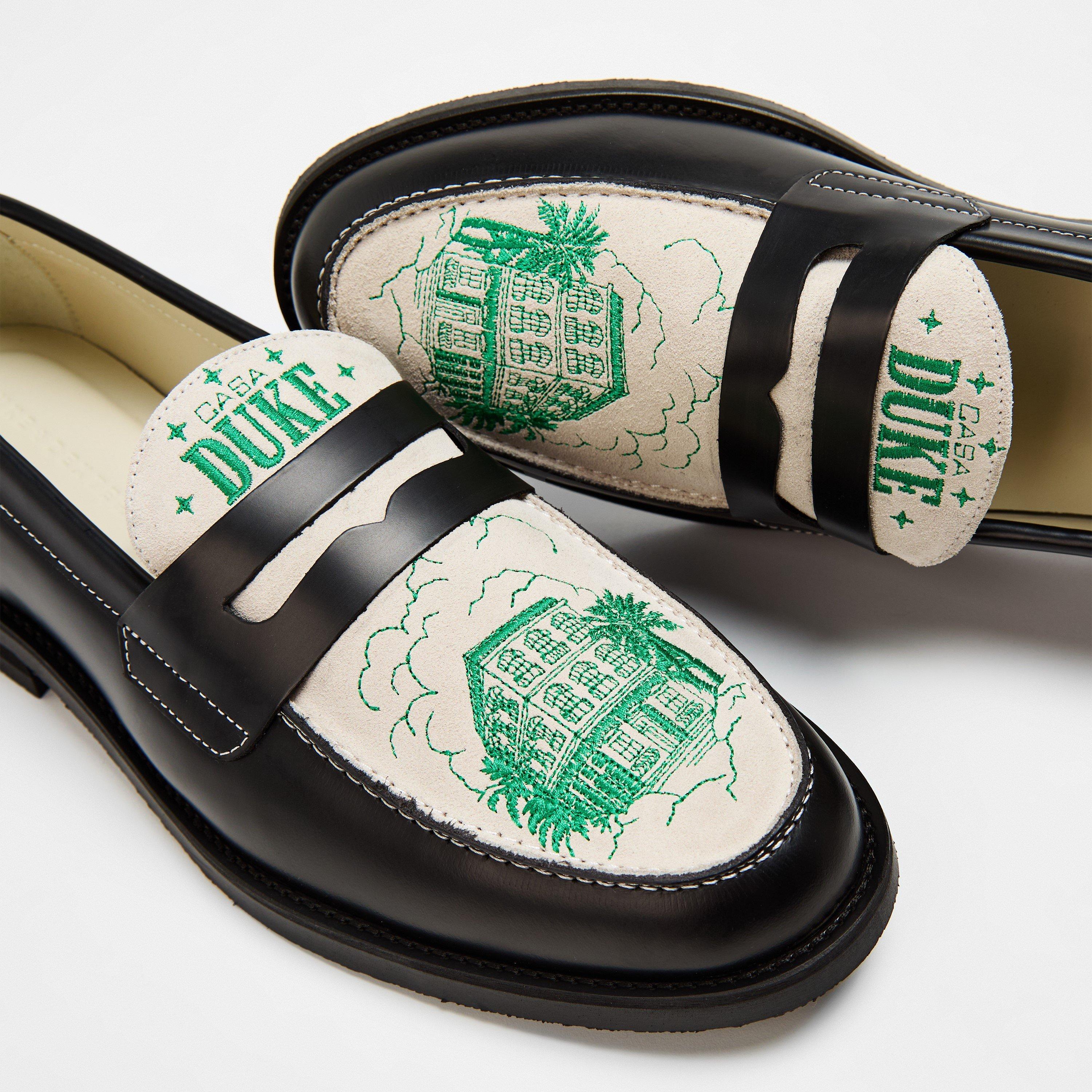 Black/White - Duke and Dexter - Casa Duke Penny Loafers - 4