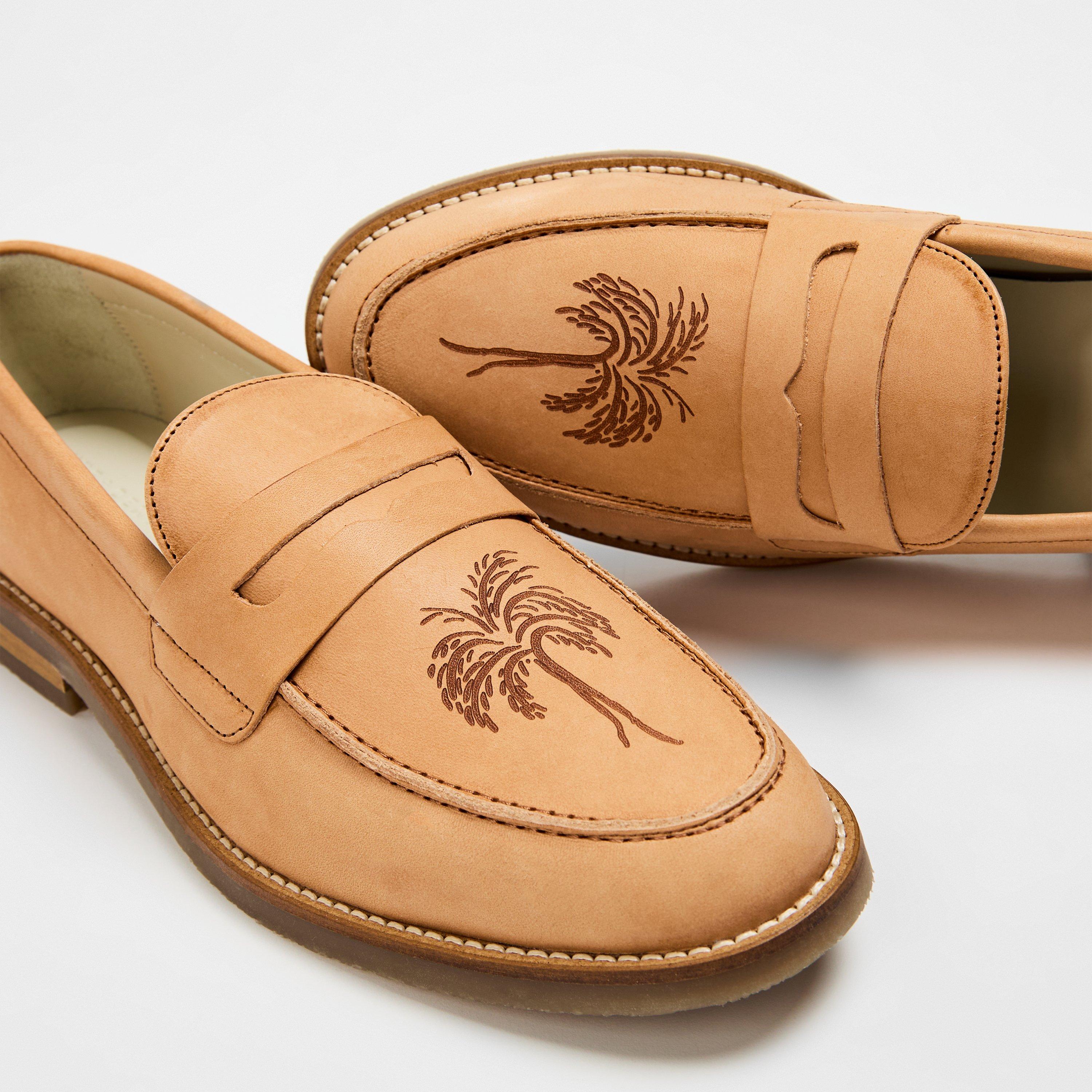 Brown - Duke and Dexter - Wilde Palm Tree Penny Loafers - 4