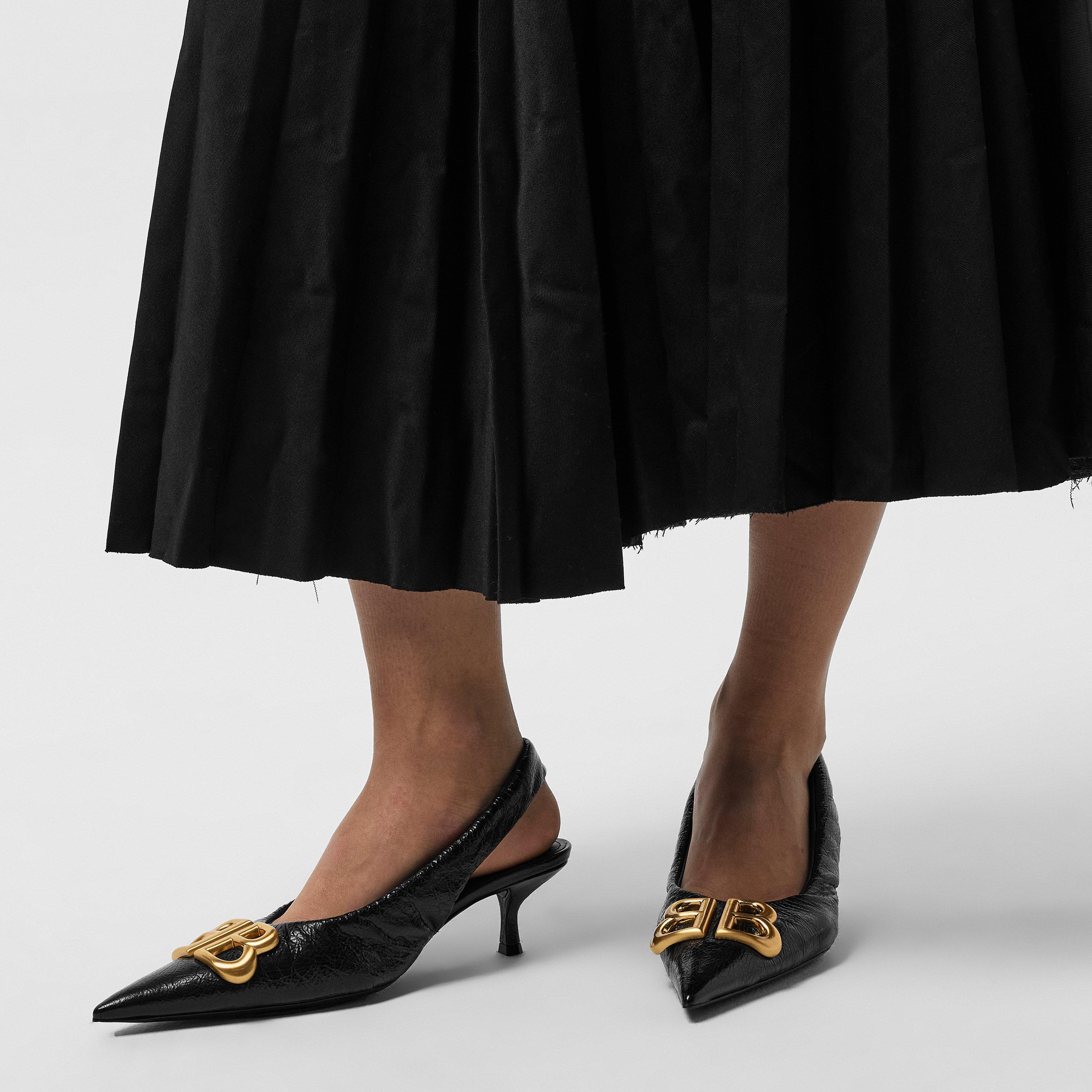 Black/Gold - Balenciaga - Women's Monaco Slingbacks - 3