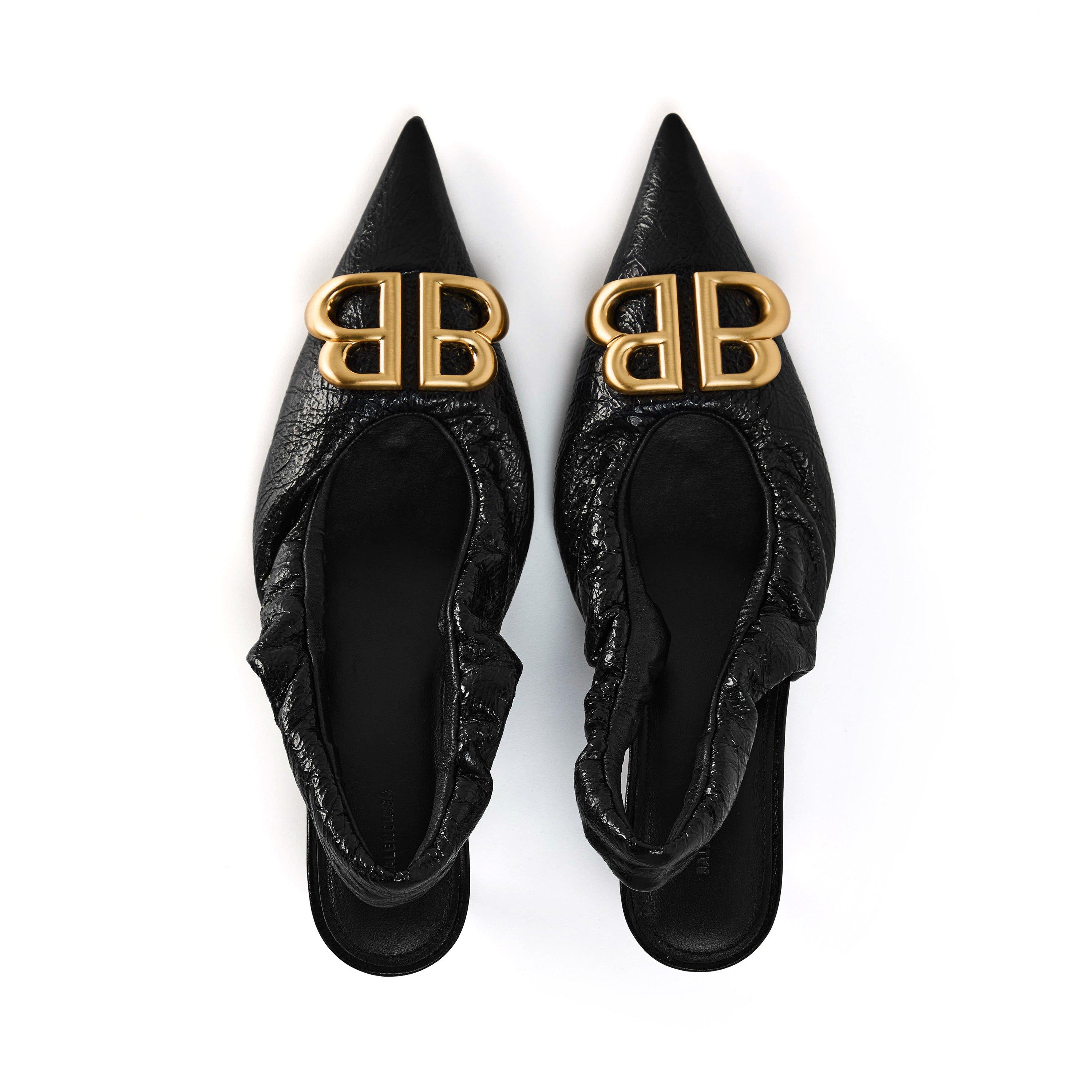 Black/Gold - Balenciaga - Women's Monaco Slingbacks - 6