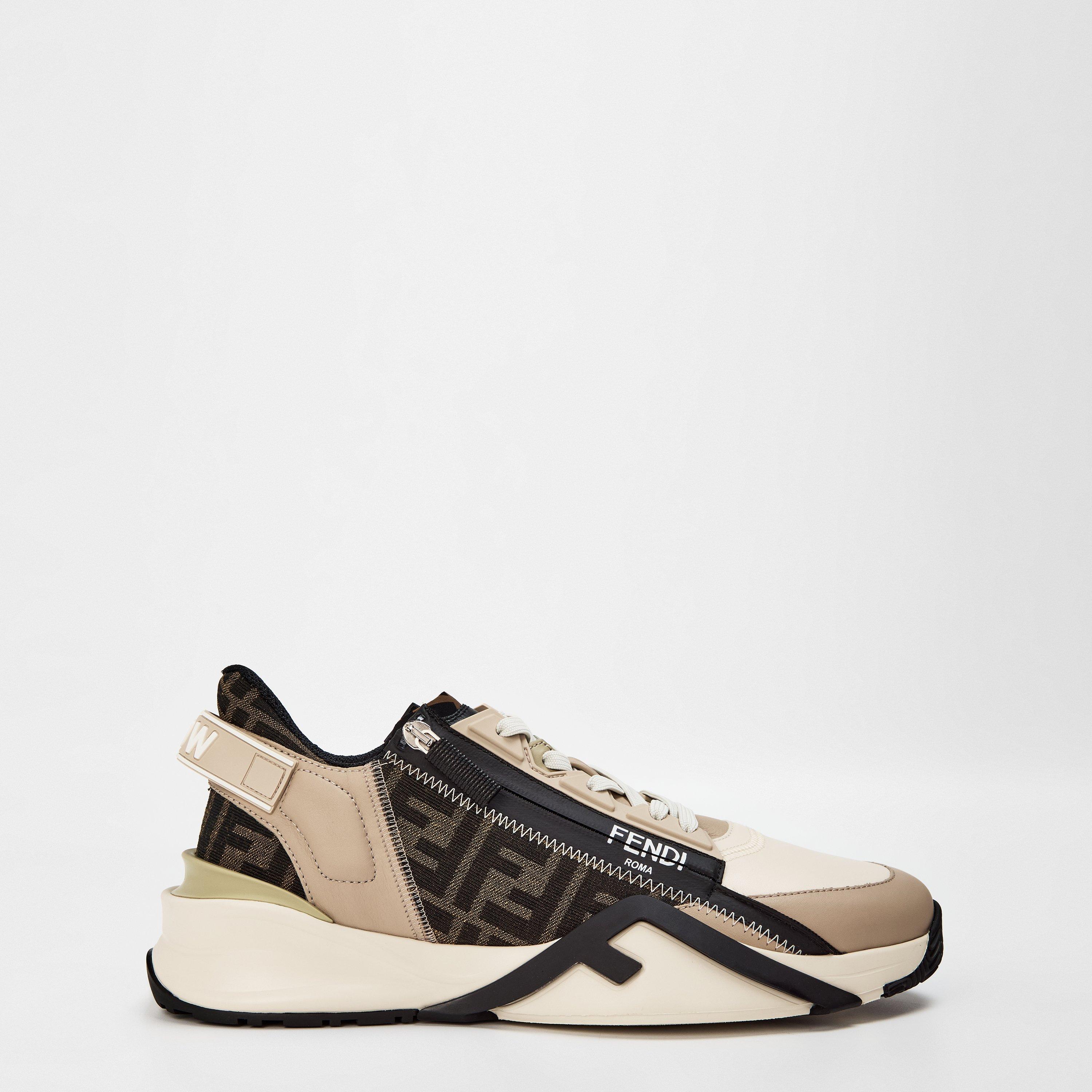 White/Beige - Fendi - Flow Low Top Trainers - 1