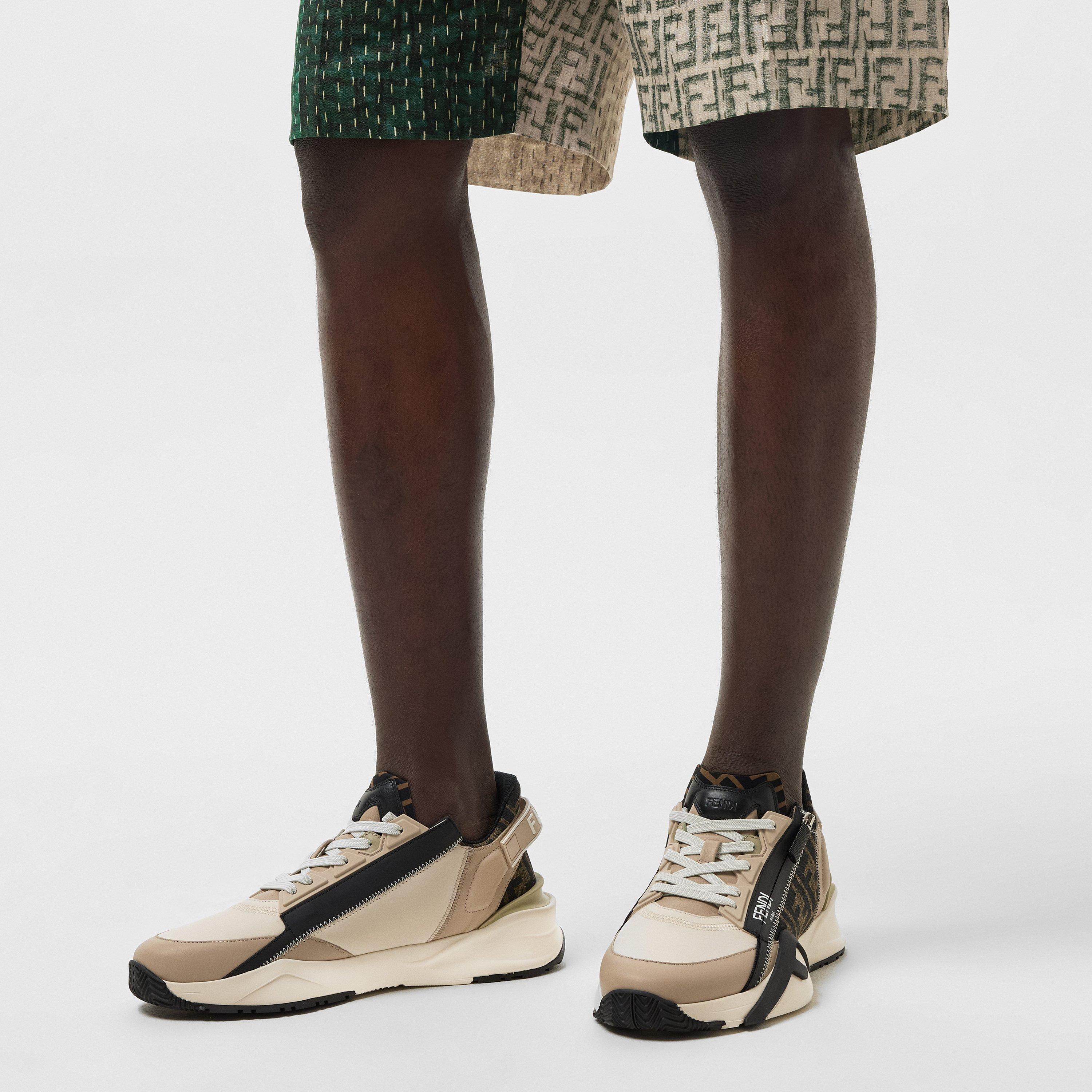 White/Beige - Fendi - Flow Low Top Trainers - 3