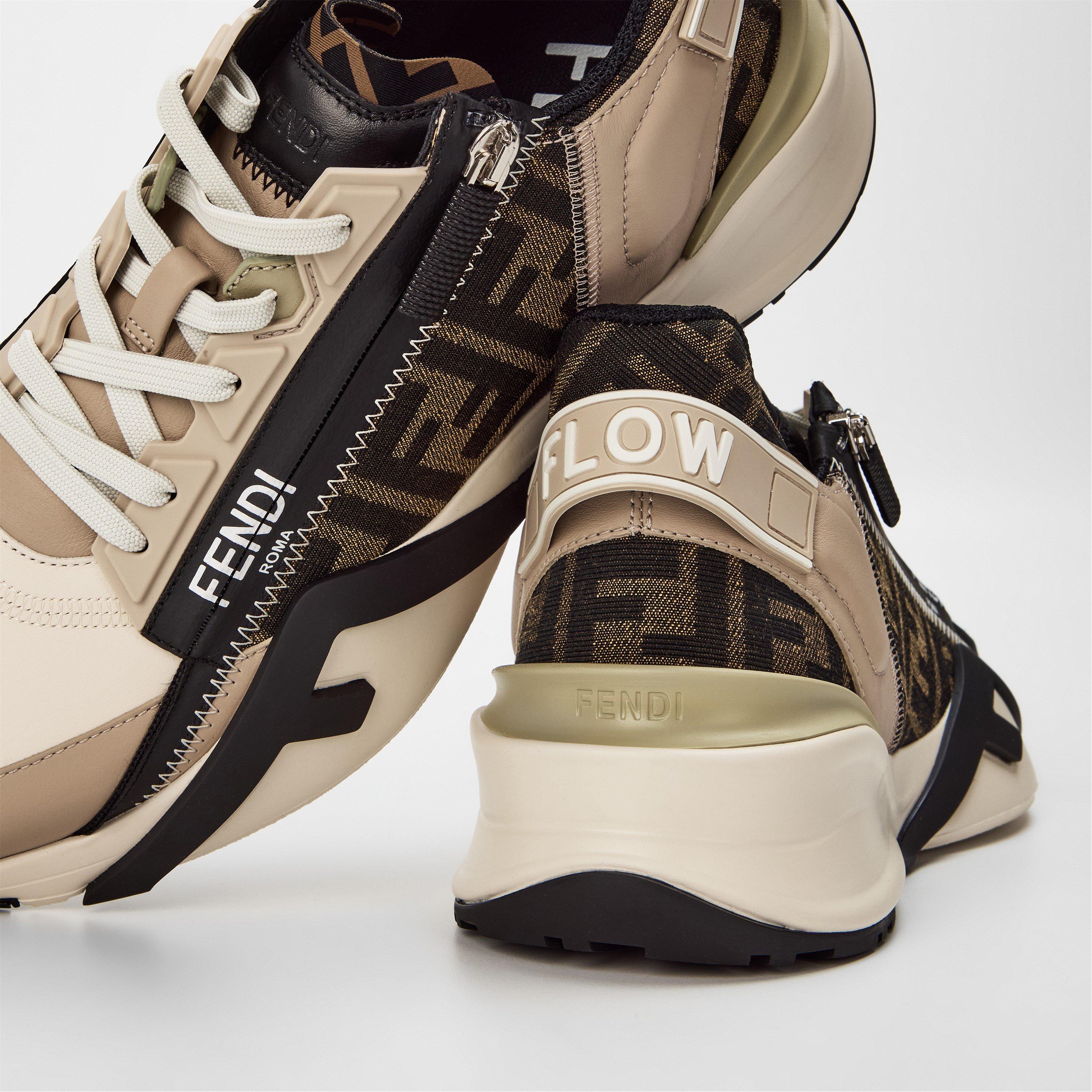 White/Beige - Fendi - Flow Low Top Trainers - 4