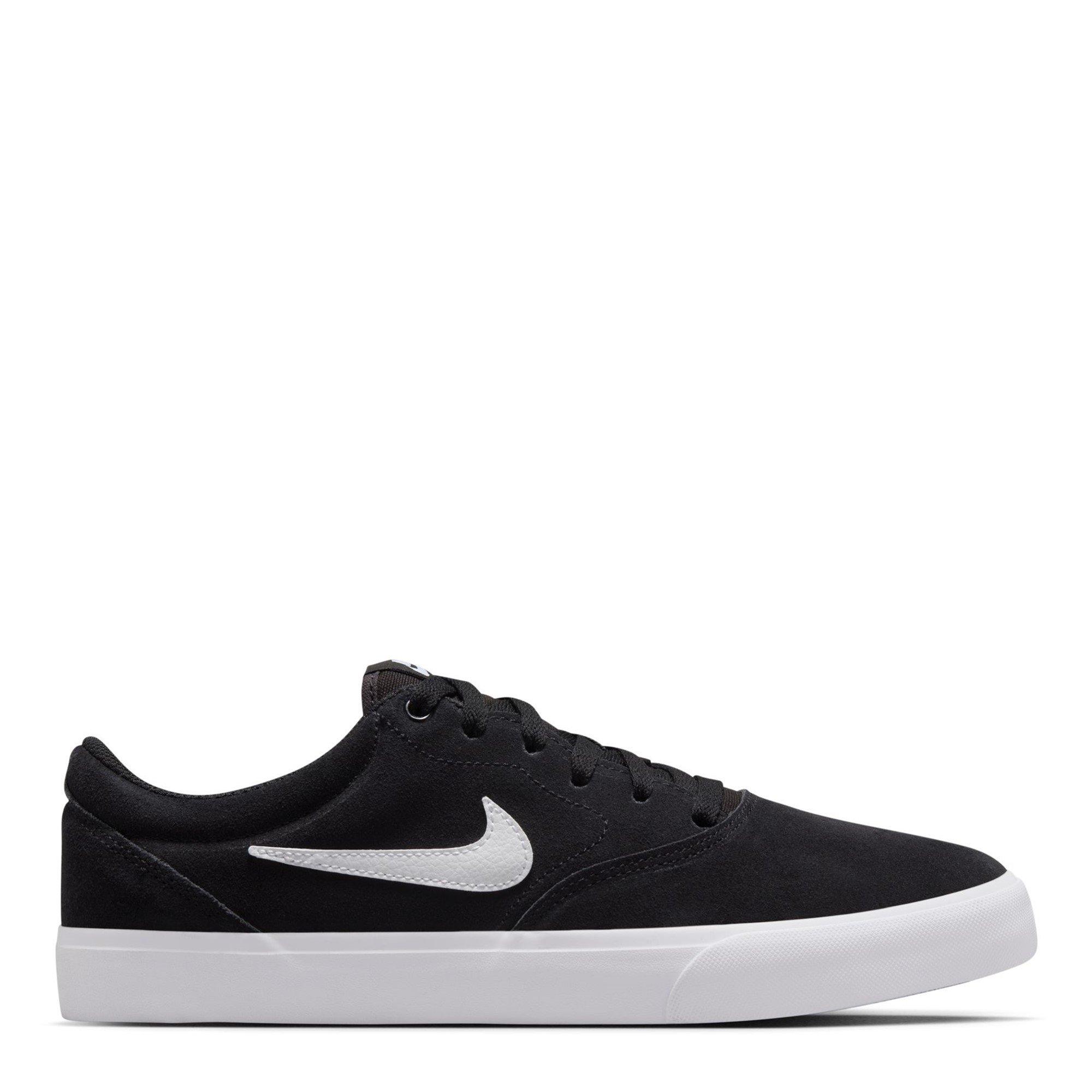 Black/White - Nike - Charge Low Suede Shoes Mens - 1
